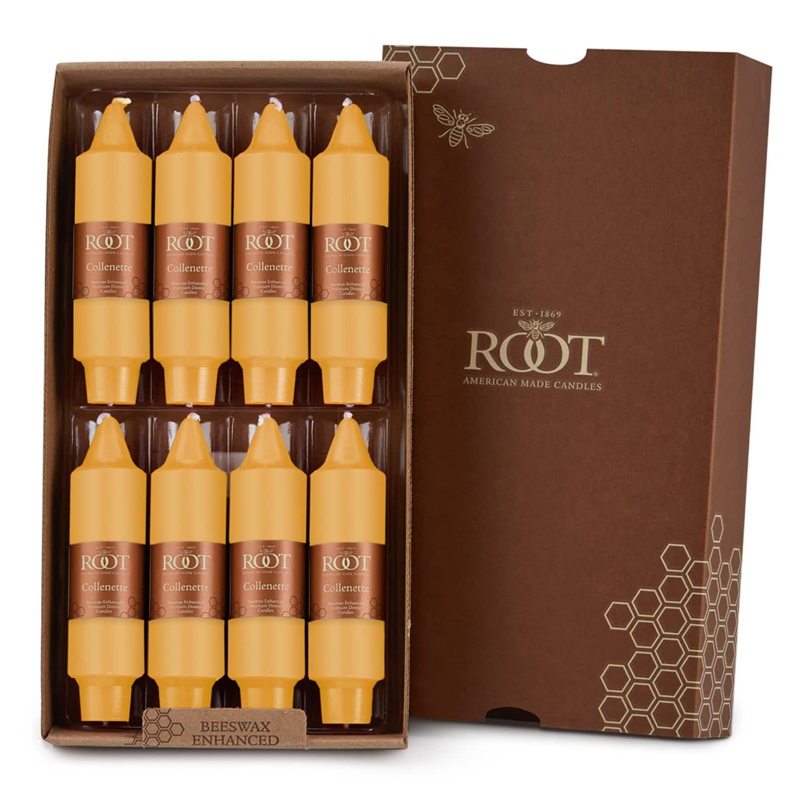 Root Candles 5" Unscented Smooth Collenette Taper Candles