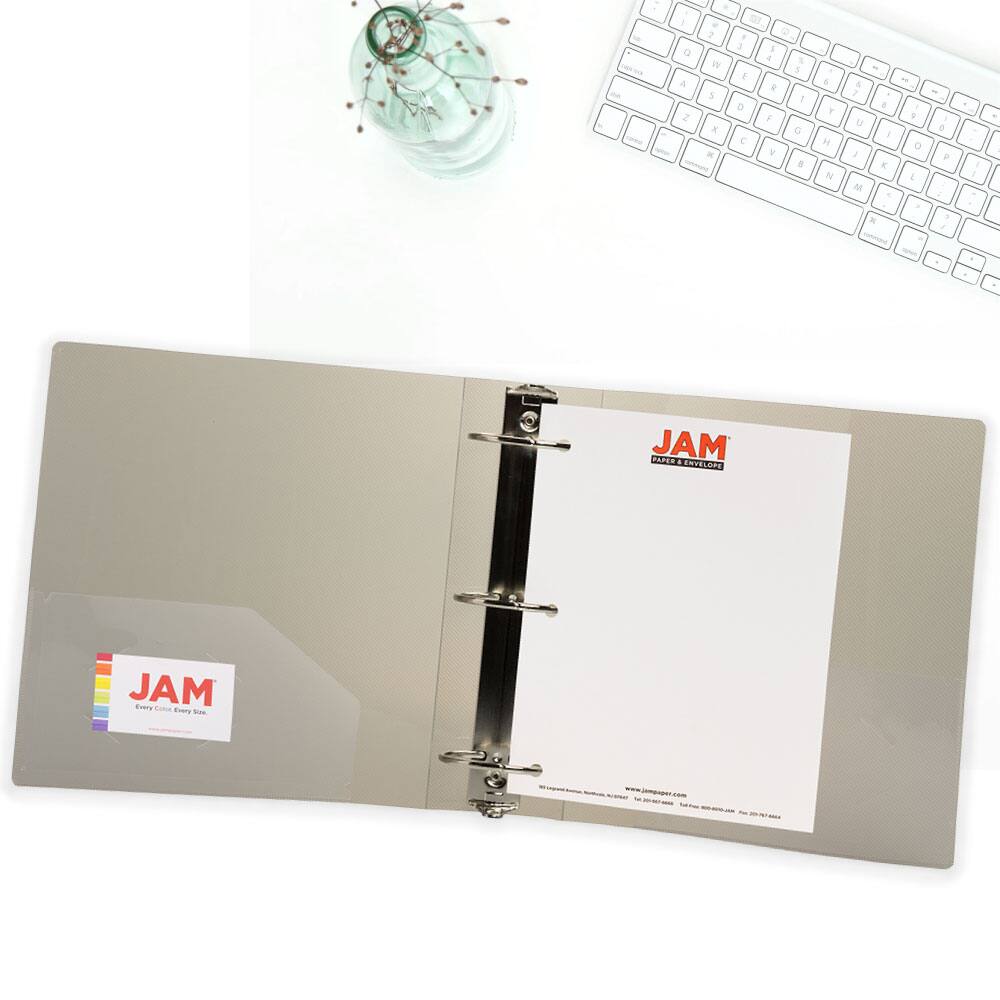 JAM Paper 3" Glass Twill Plastic 3-Ring Binder