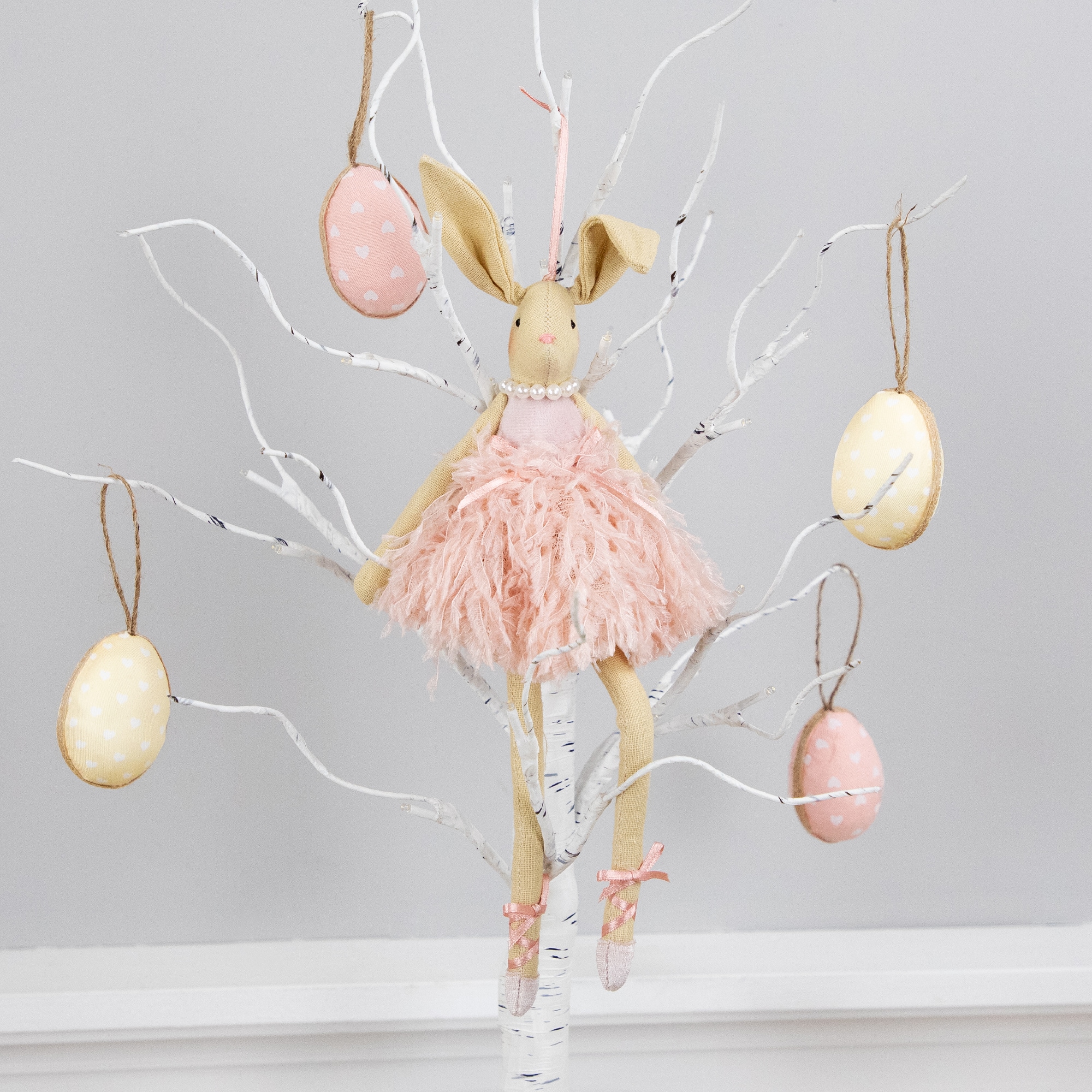 13" Plush Ballerina Bunny Easter Wall Decoration