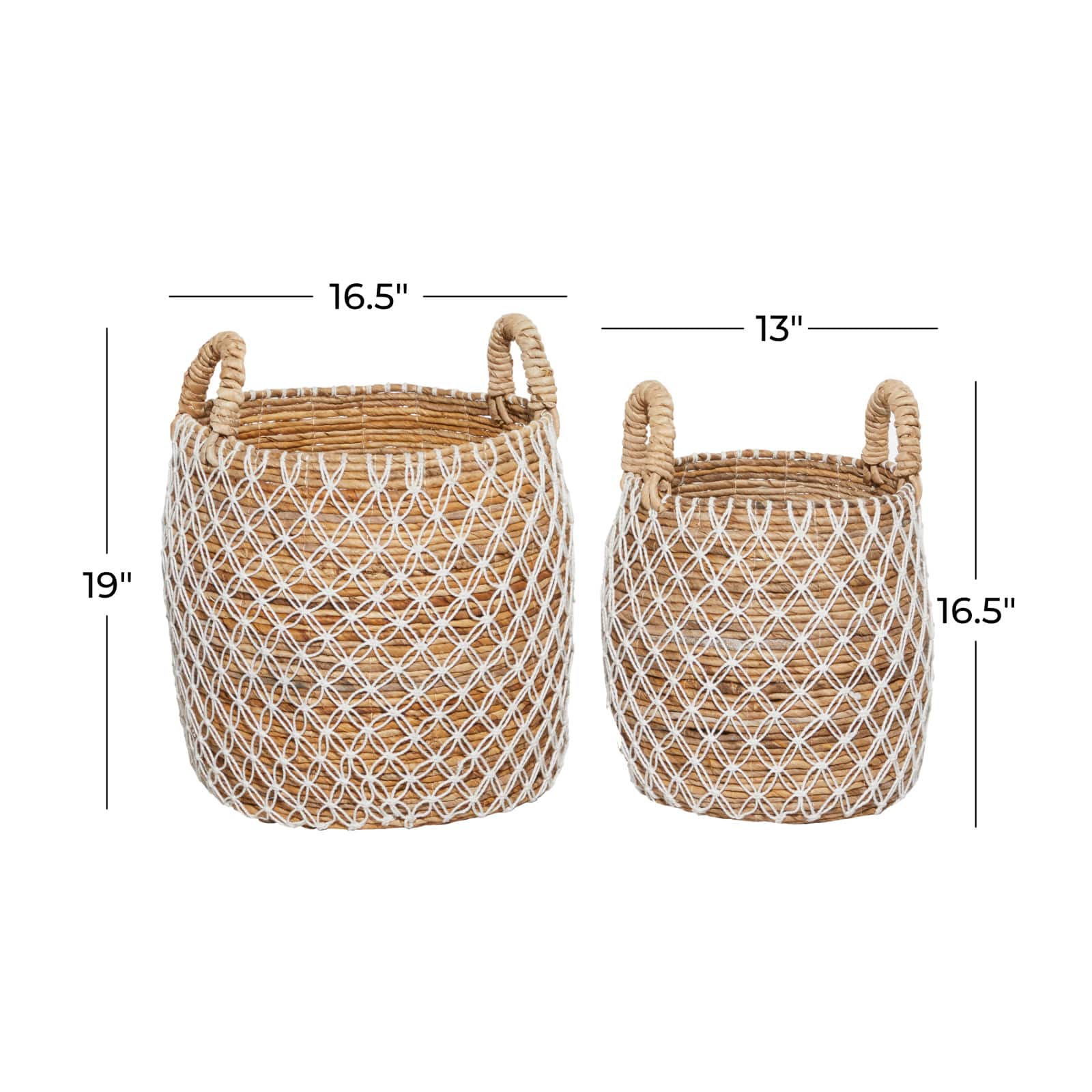 Brown Banana Leaf Coastal Storage Basket Set