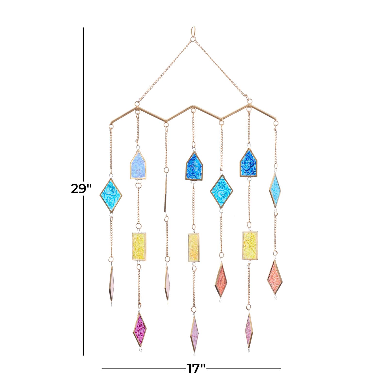Multi Metal Contemporary Windchime, 29" x 17" x 2"