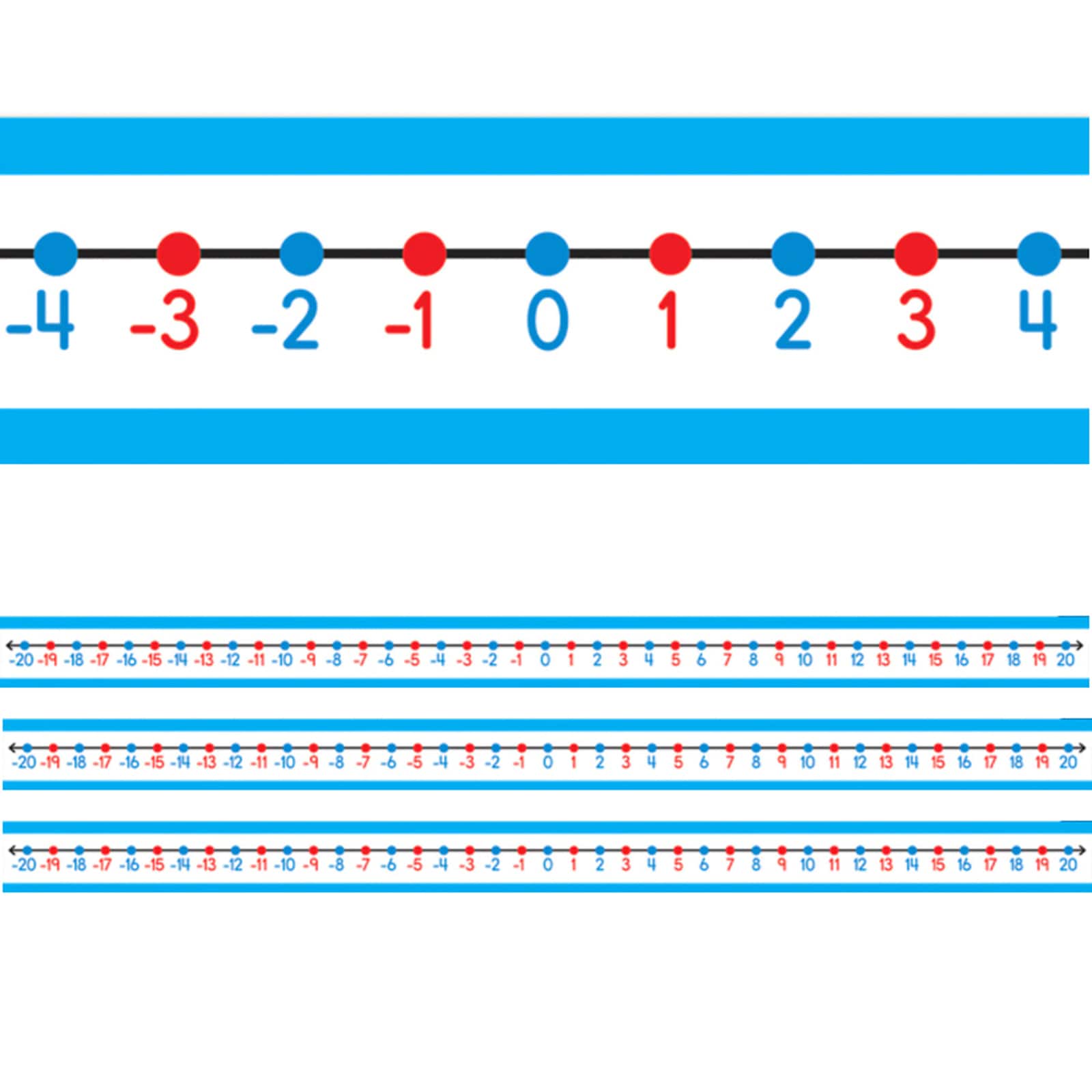 Carson Dellosa Education® -20 to 20 Student Number Lines Manipulative for Grade K-3, 3 Packs of 30 