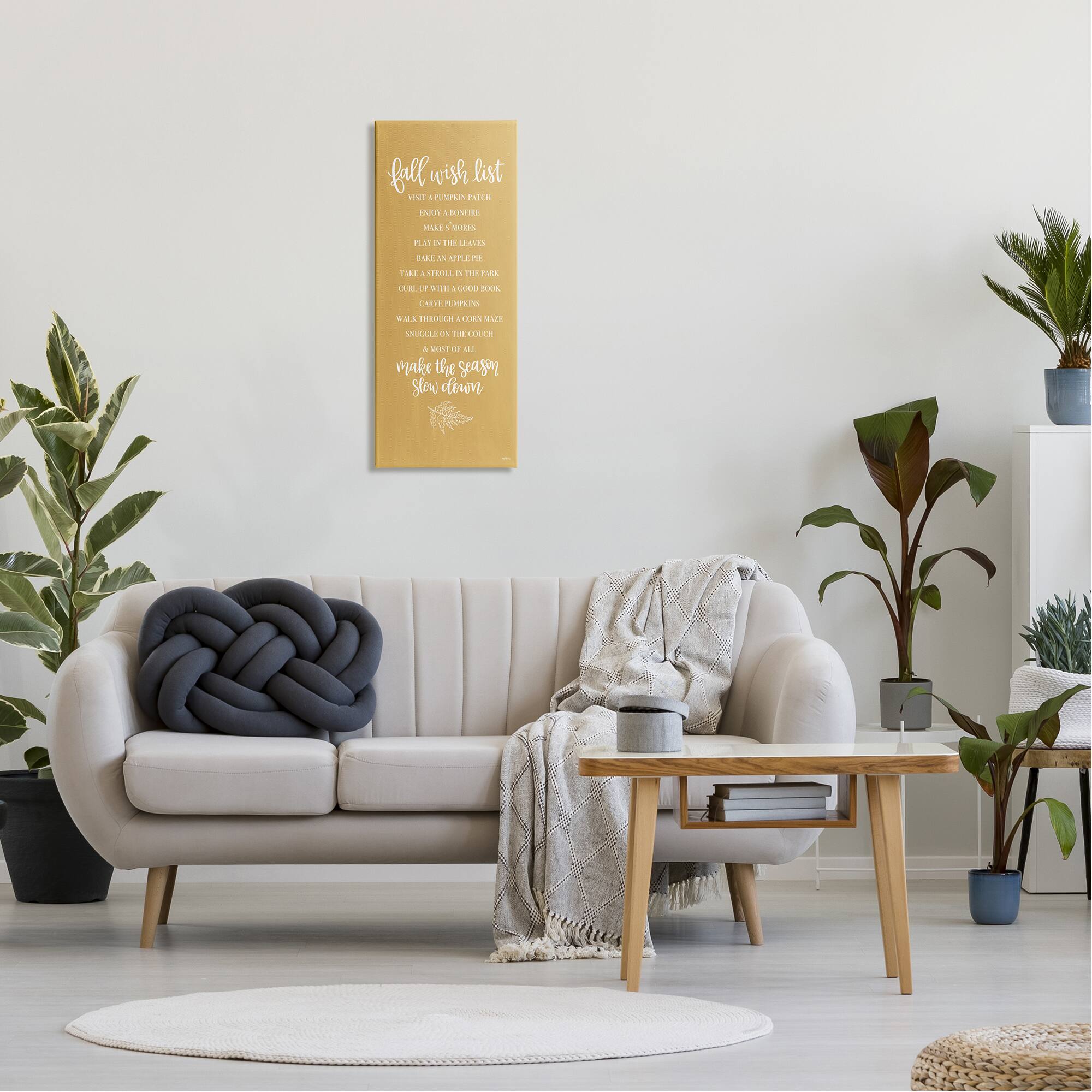 Stupell Industries Tan Fall Wish List Canvas Wall Art