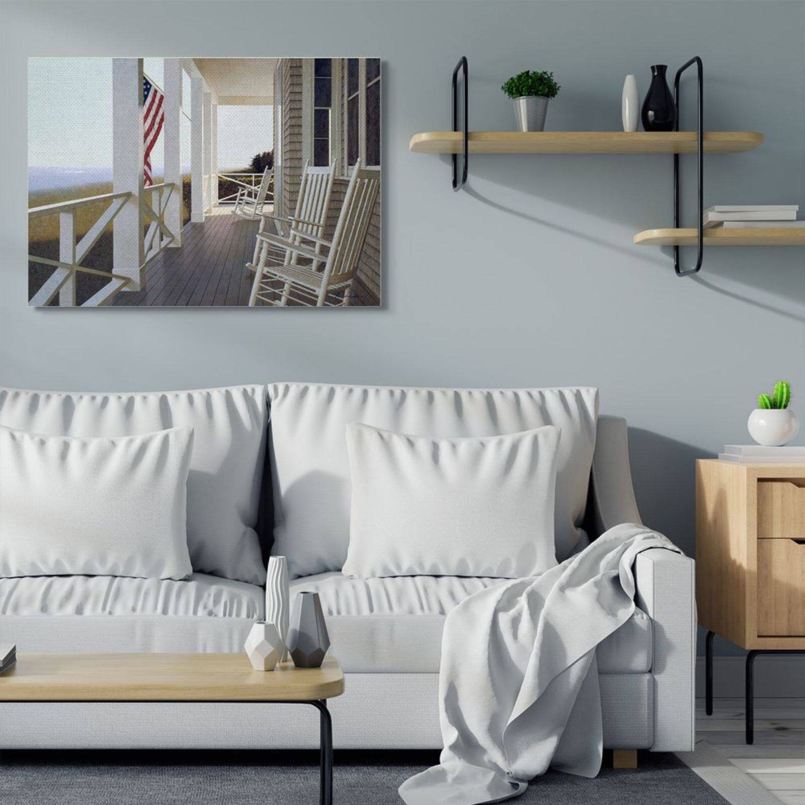 Stupell Industries Americana Rocking Chair Cape Porch Canvas Wall Art