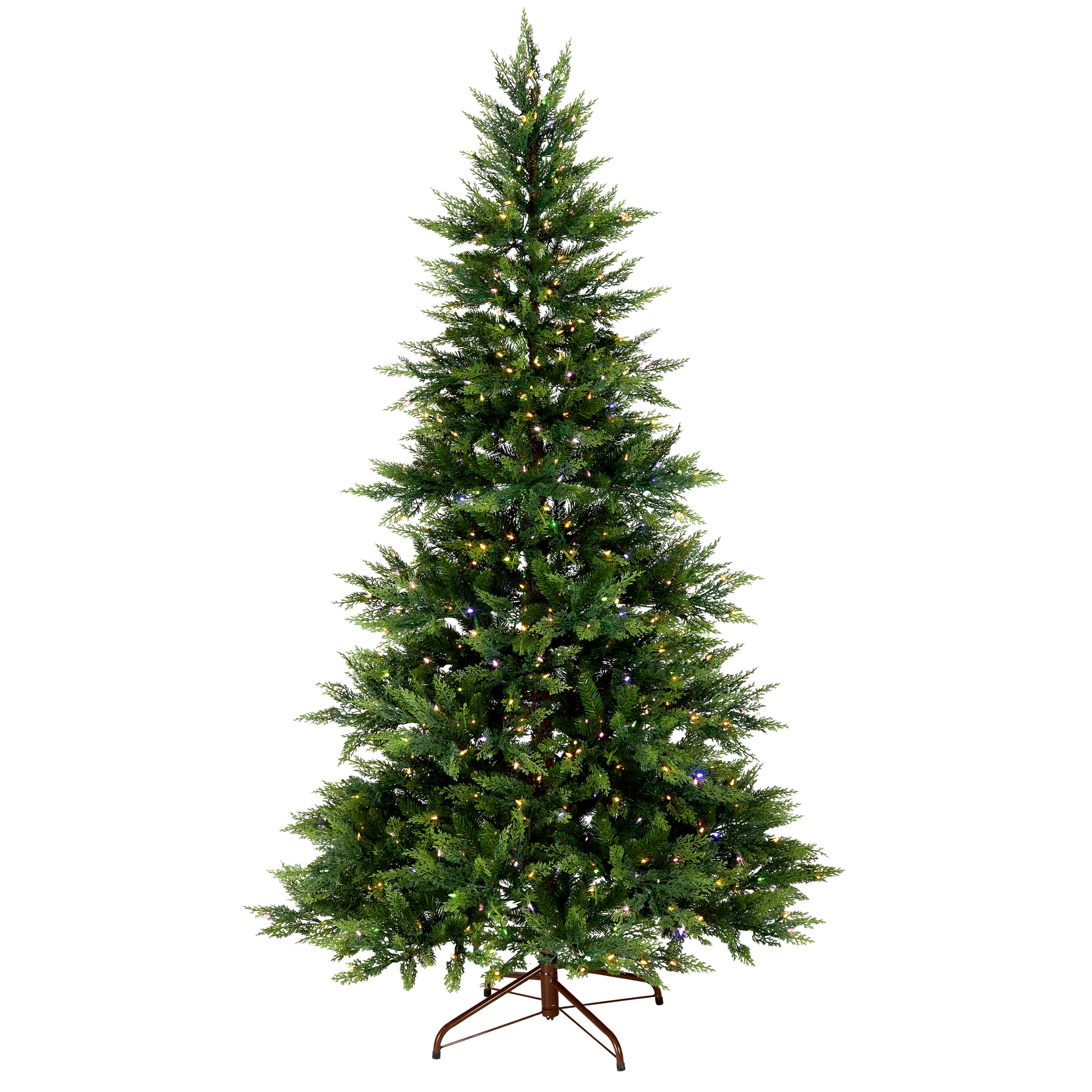 7.5ft. Pre-Lit Festive Fern Artificial Christmas Tree, Clear Lights