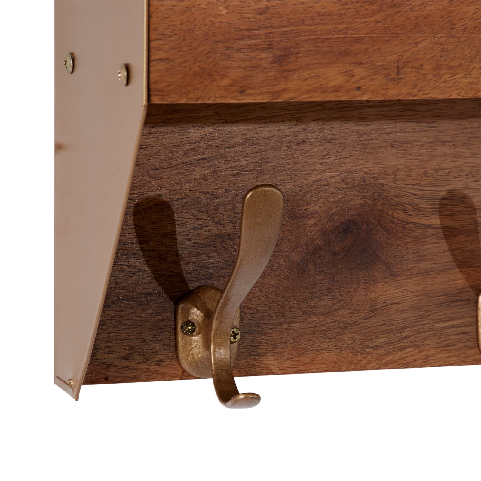 Brown Metal Industrial Wall Shelf, 22" x 16" x 5"