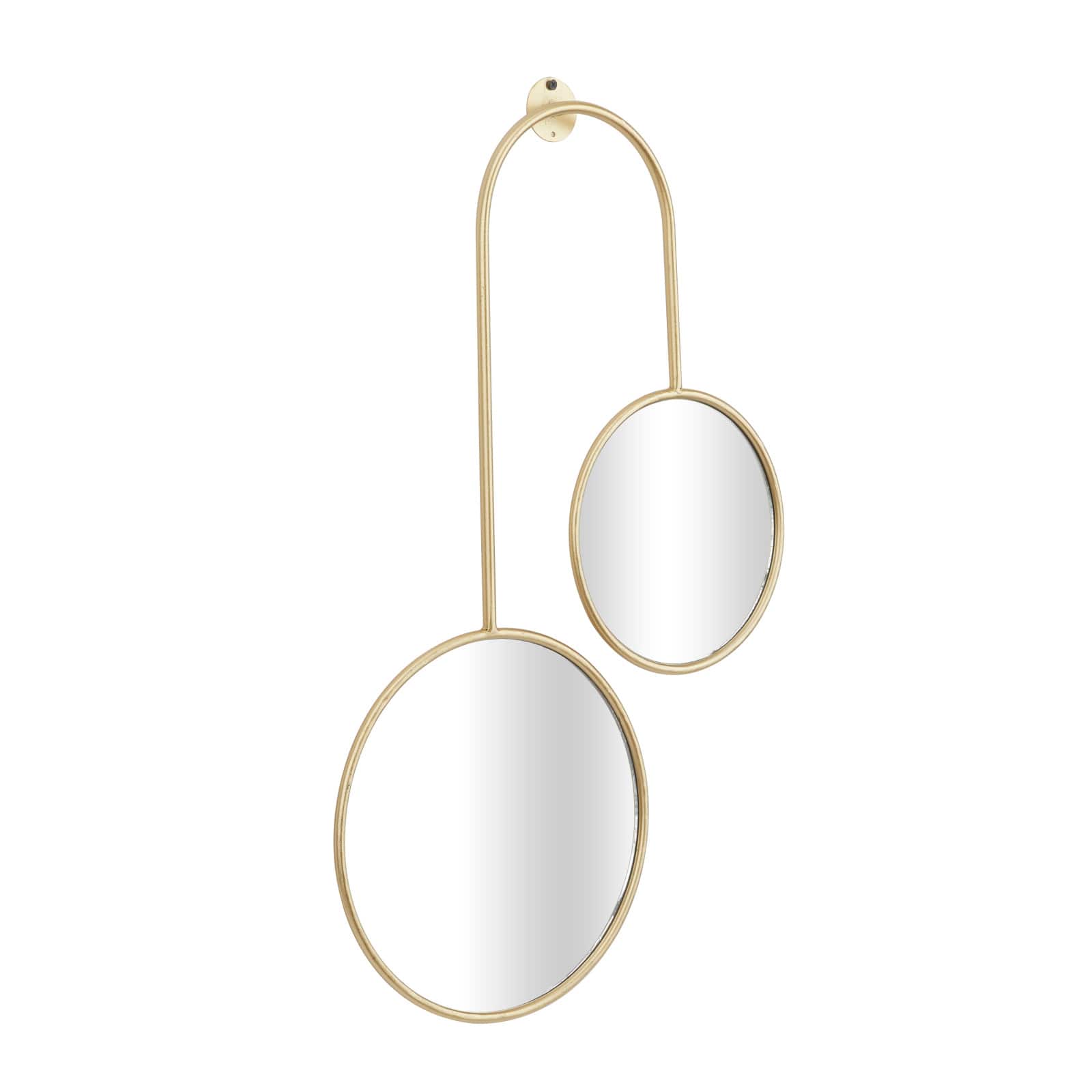 Gold Metal Modern Wall Mirror, Set of 28" x 18" x 1"