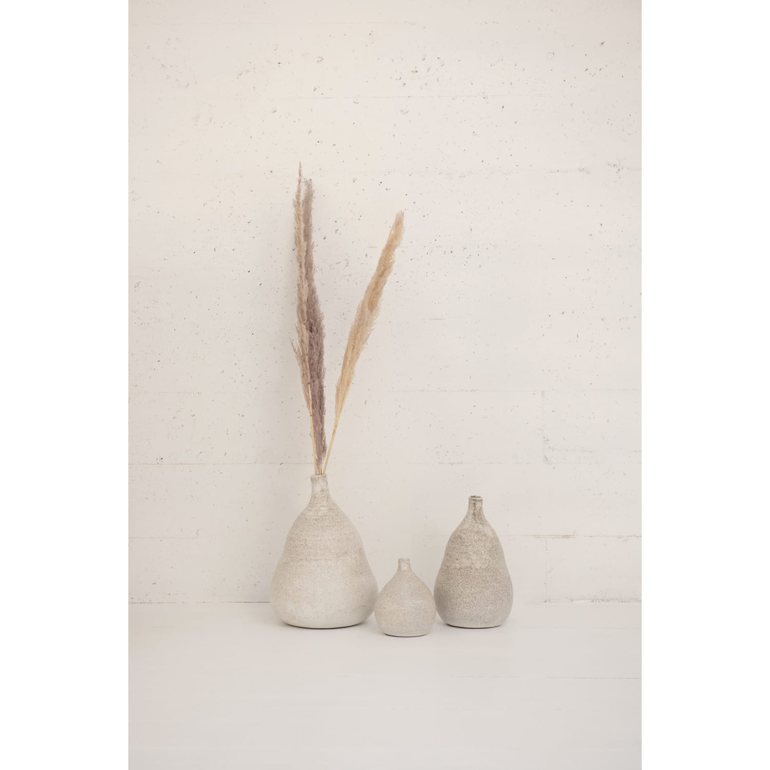 Hello Honey® White 6.7" Small Textured Terracotta Vase with Narrow Top