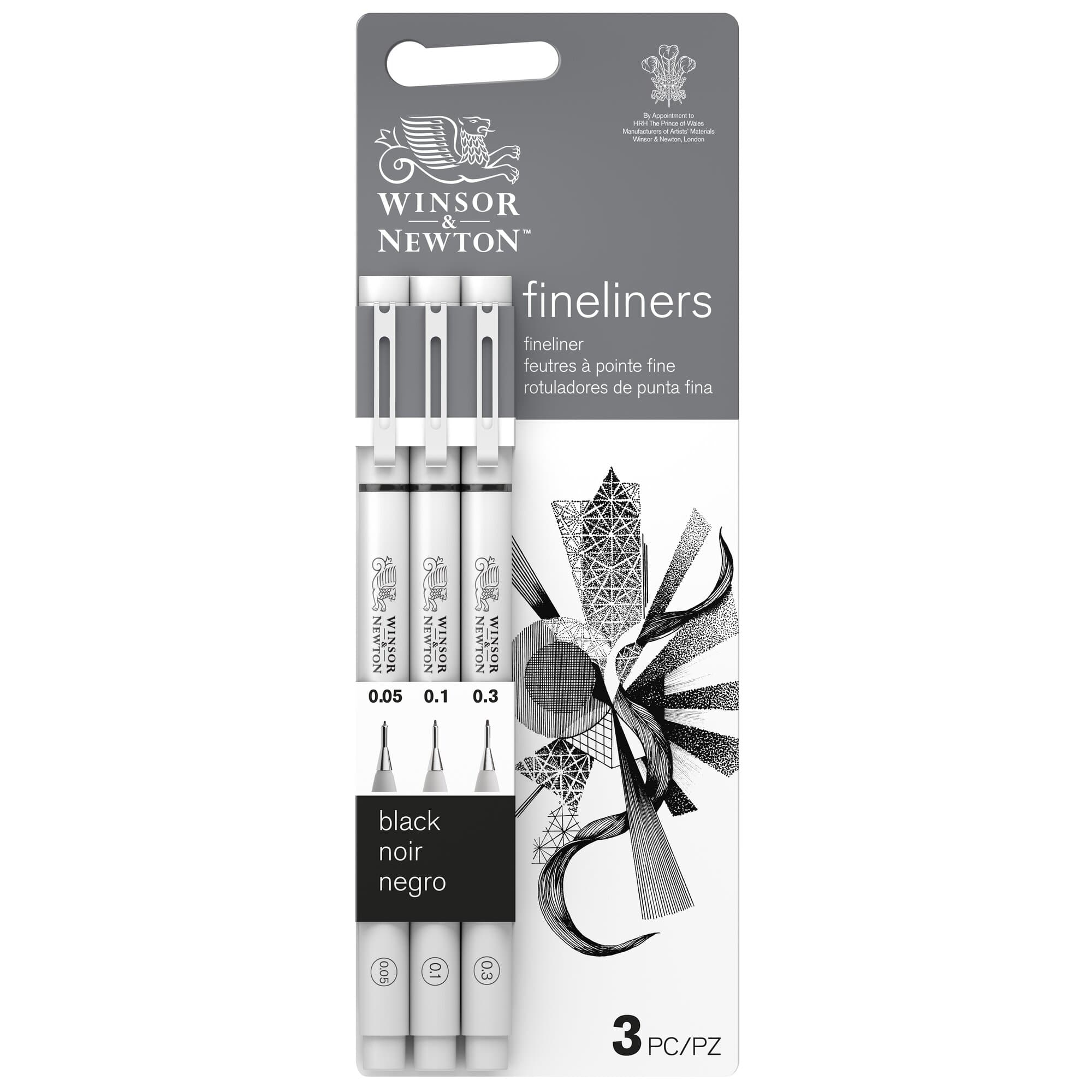 Winsor & Newton™ 3 Piece Black Extra Fine Fineliner Set | Michaels
