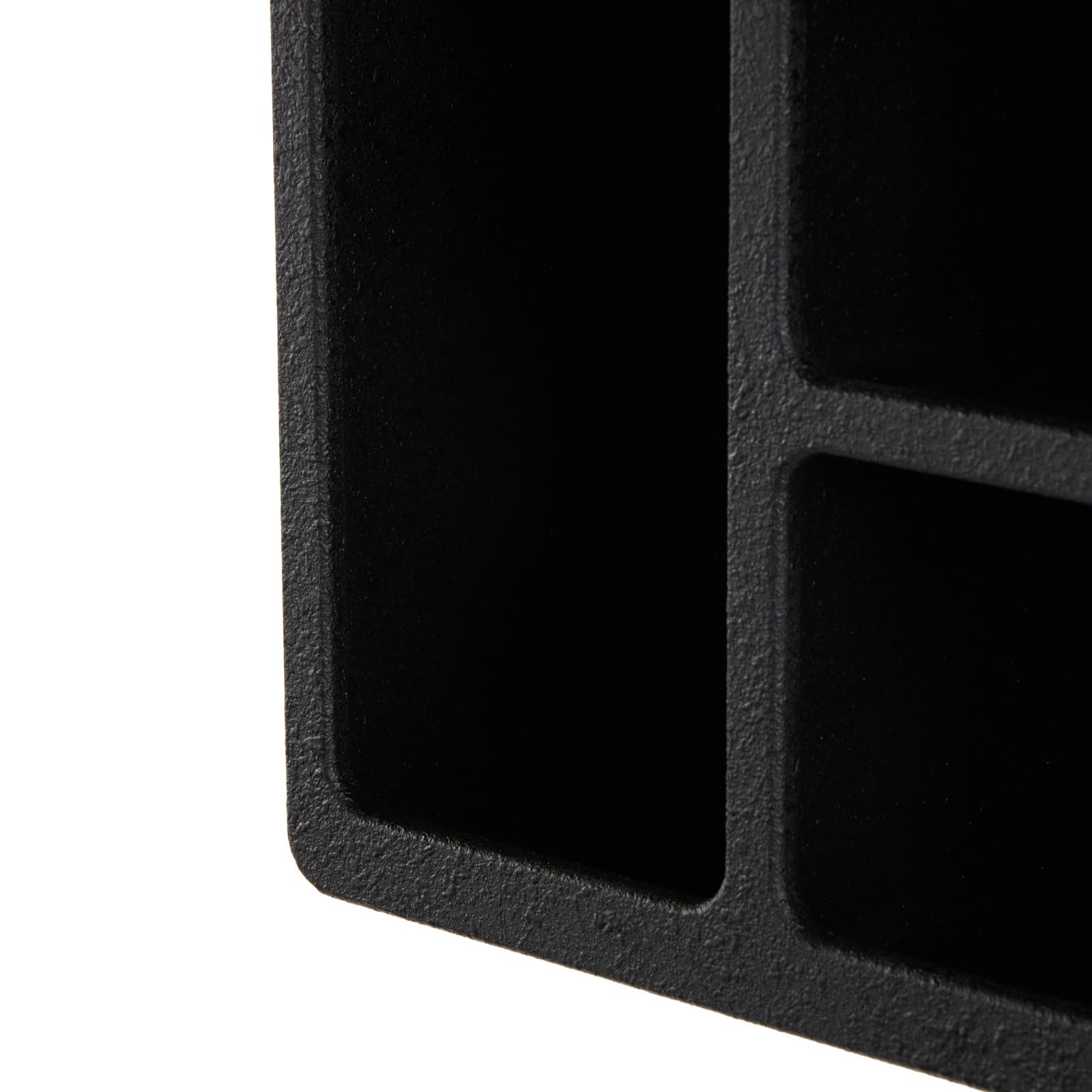 16" x 24" Black Wood Geometric 4 Wall Shelf