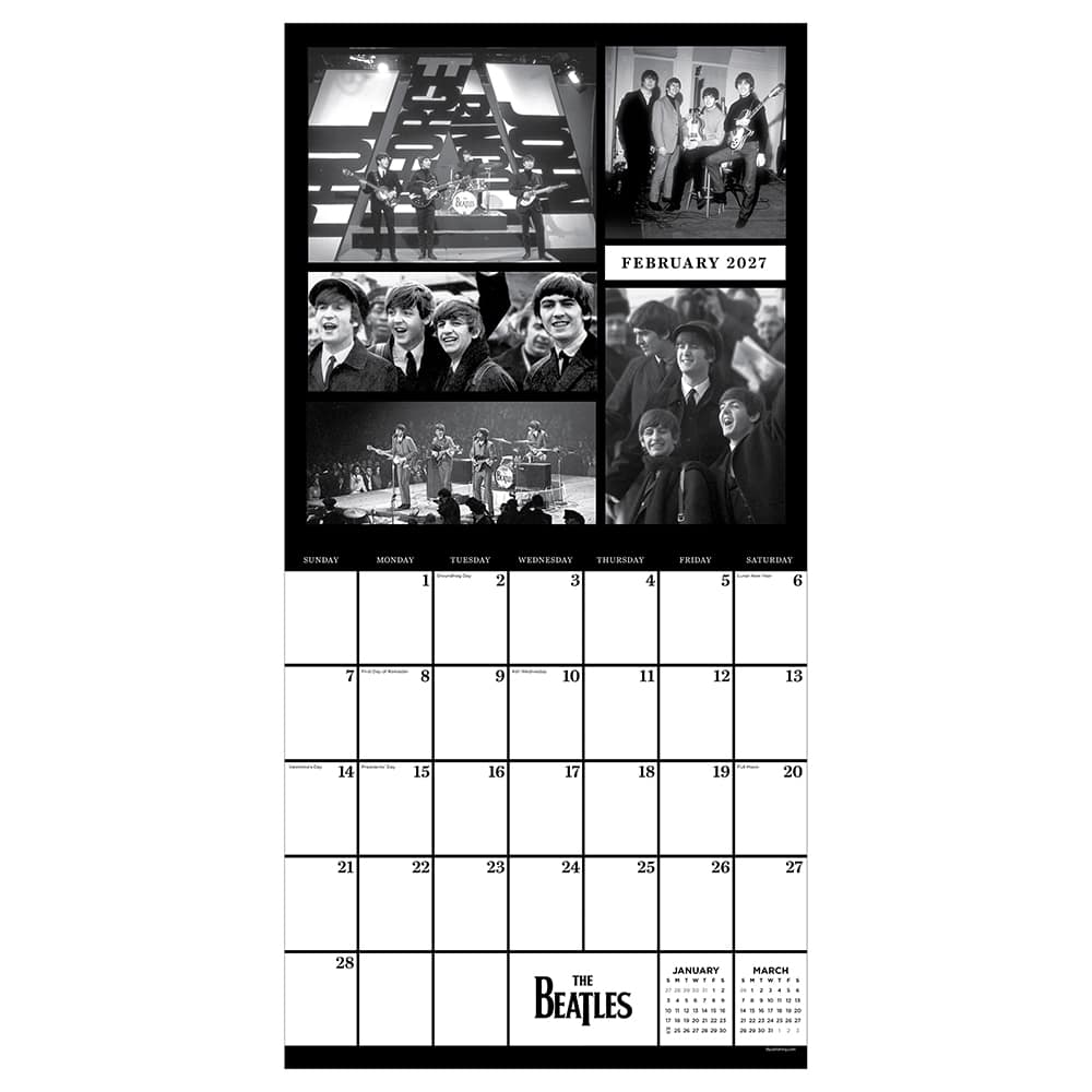 2027 The Beatles: In Black & White Wall Calendar
