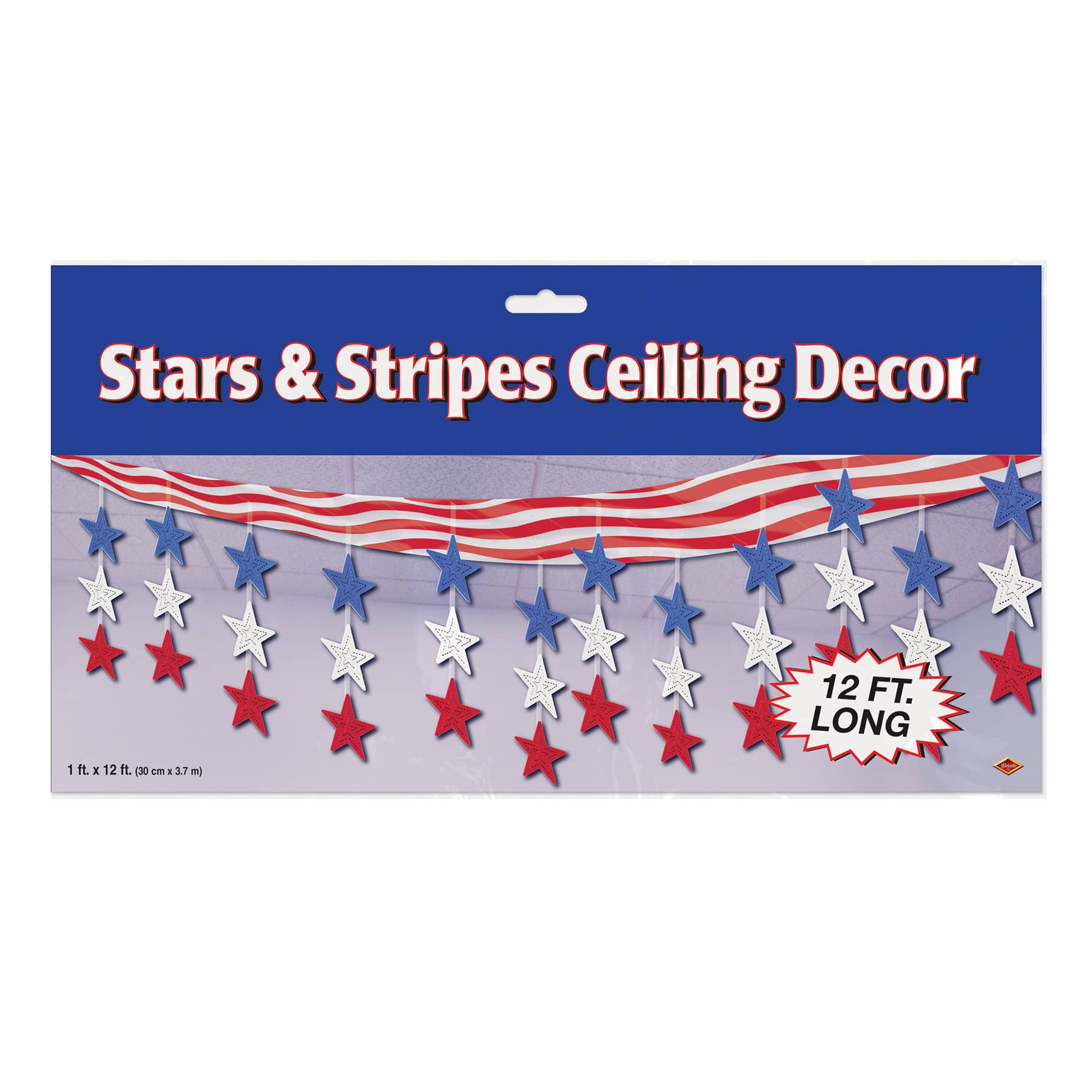 12" x 12ft. Stars & Stripes Ceiling Decor