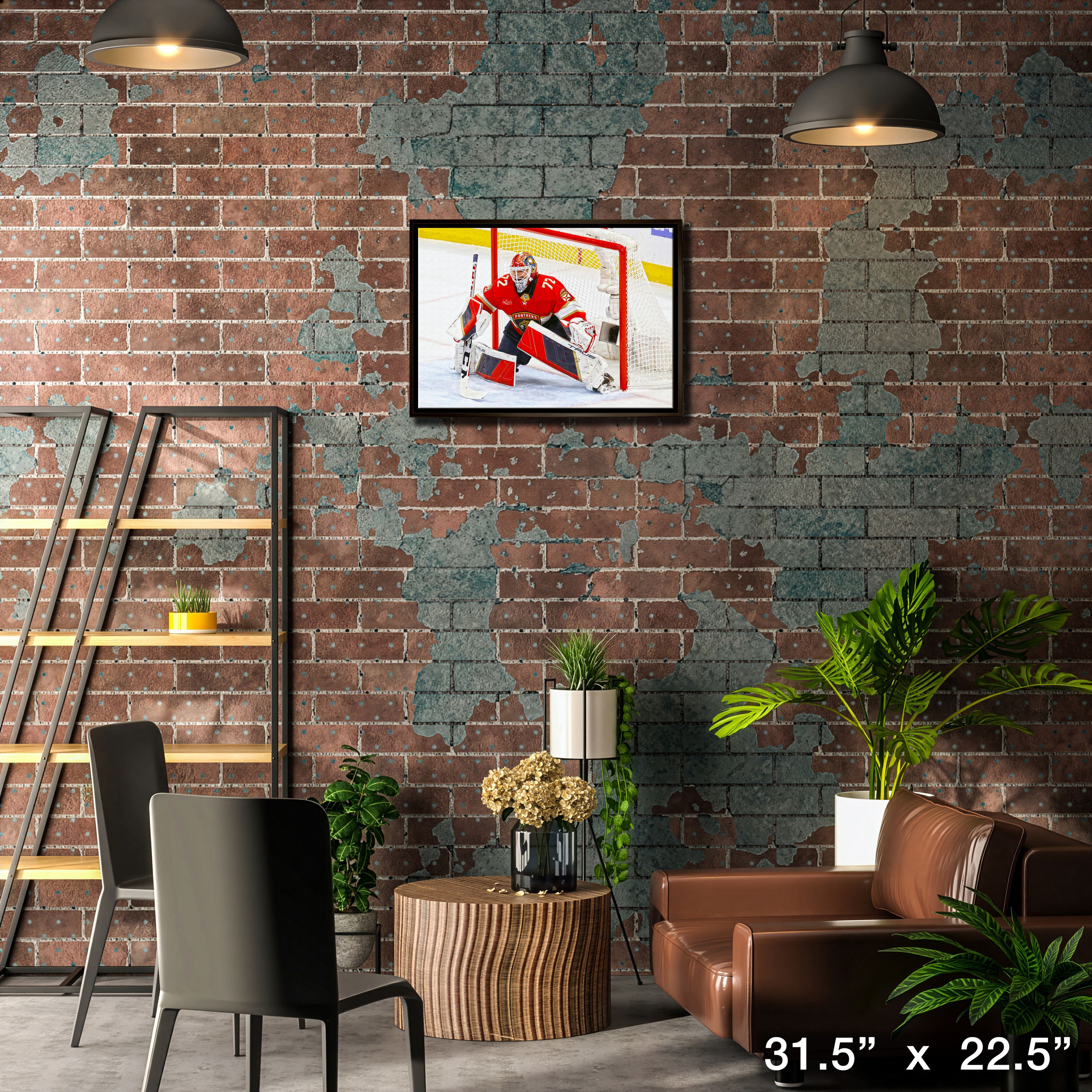 Sergei Bobrovsky 20" x 29" Framed Canvas Panthers 31.5" x 22.5"