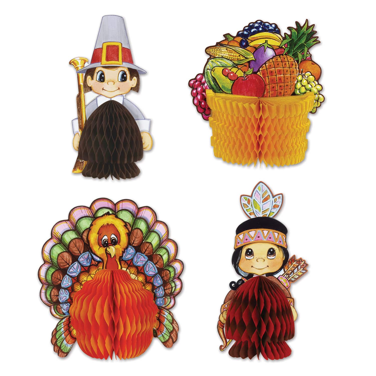 Beistle Thanksgiving Mini Centerpieces, 2 Packs of 4