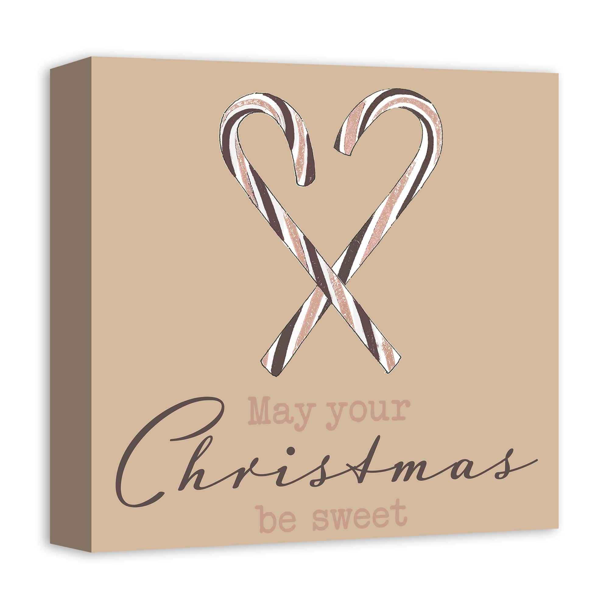 Sweet Christmas Candy Cane Canvas Wall Art