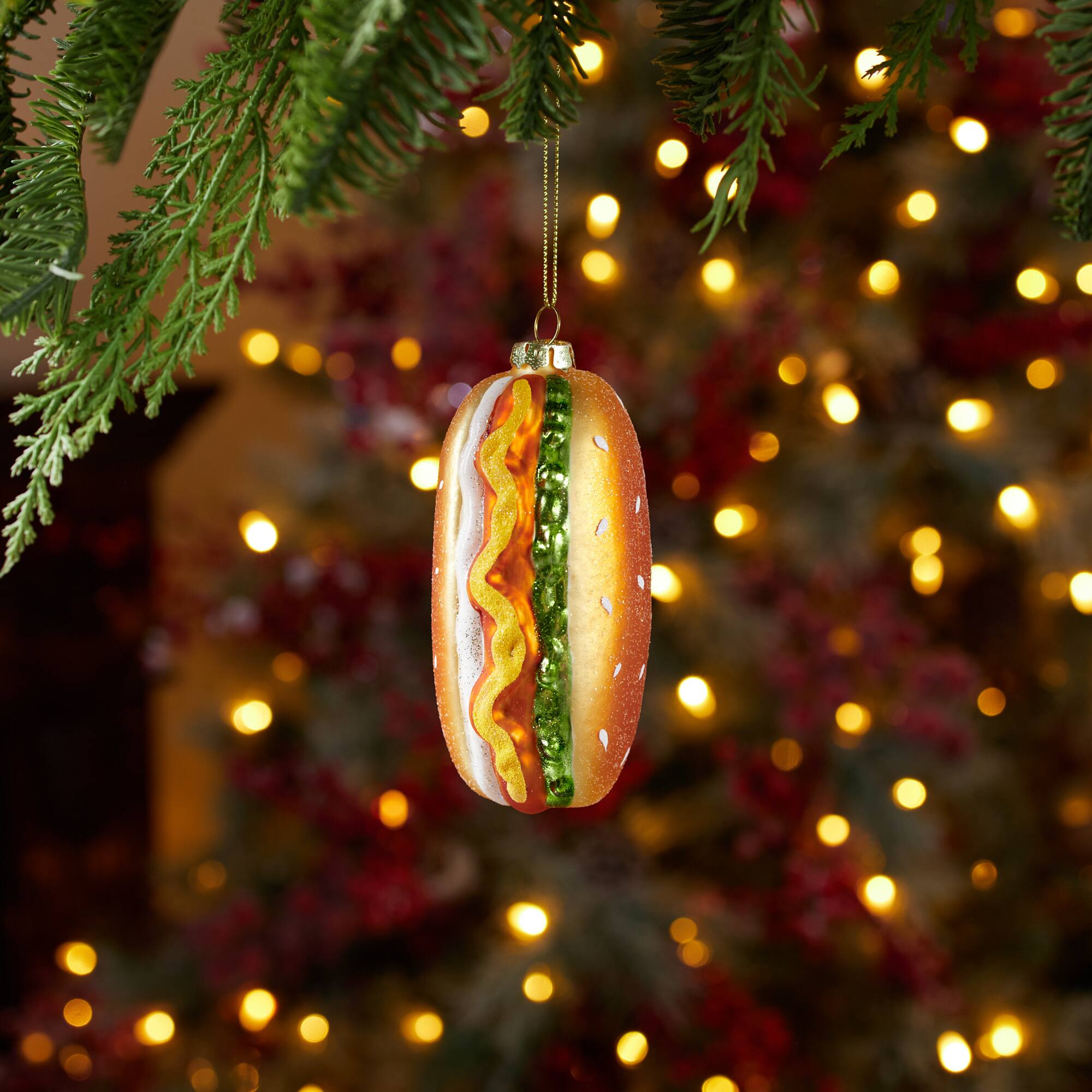 Melrose 4.5" Hot Dog Glass Ornaments, 12ct.