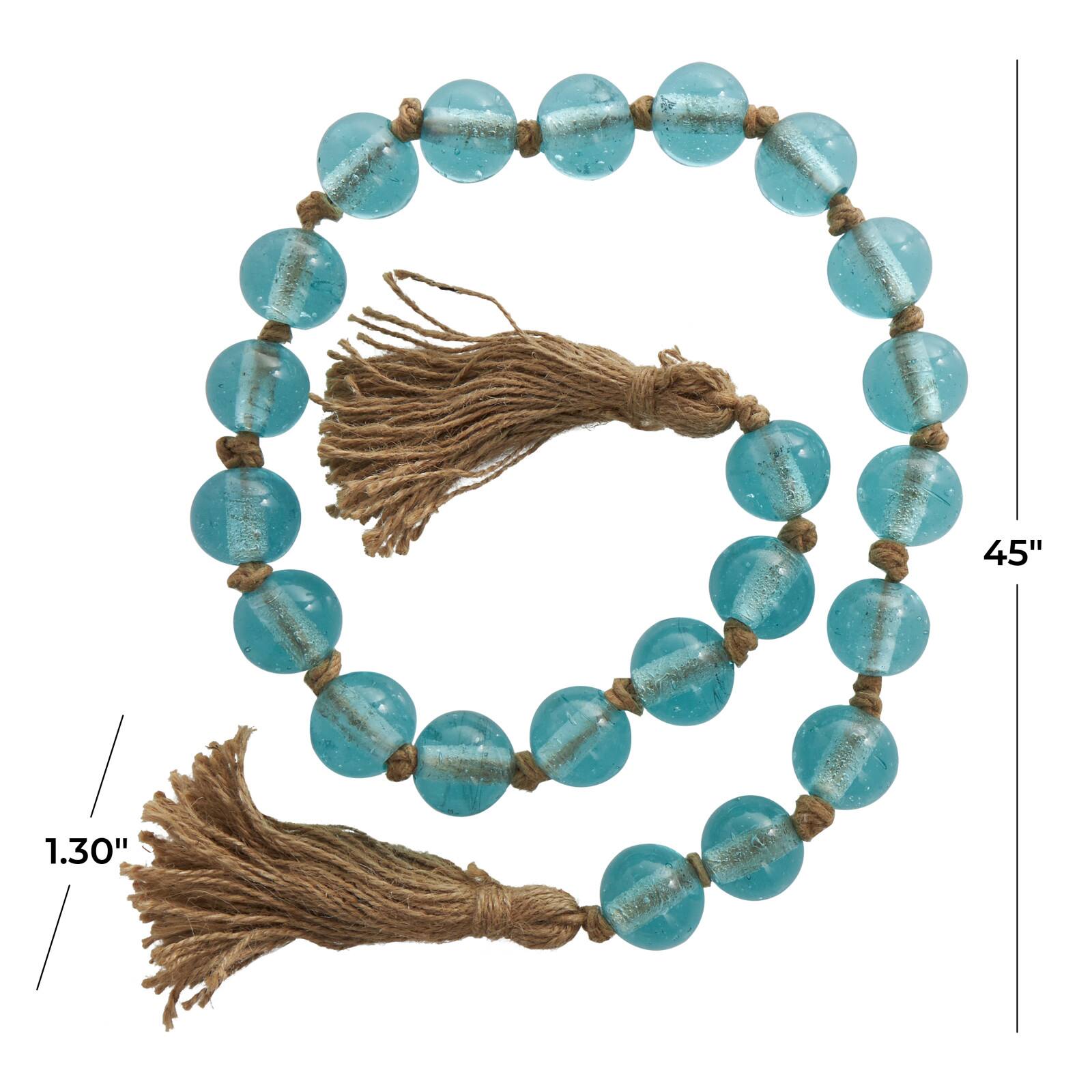 4ft. Glass Handmade Round Beaded Garland with Tassel