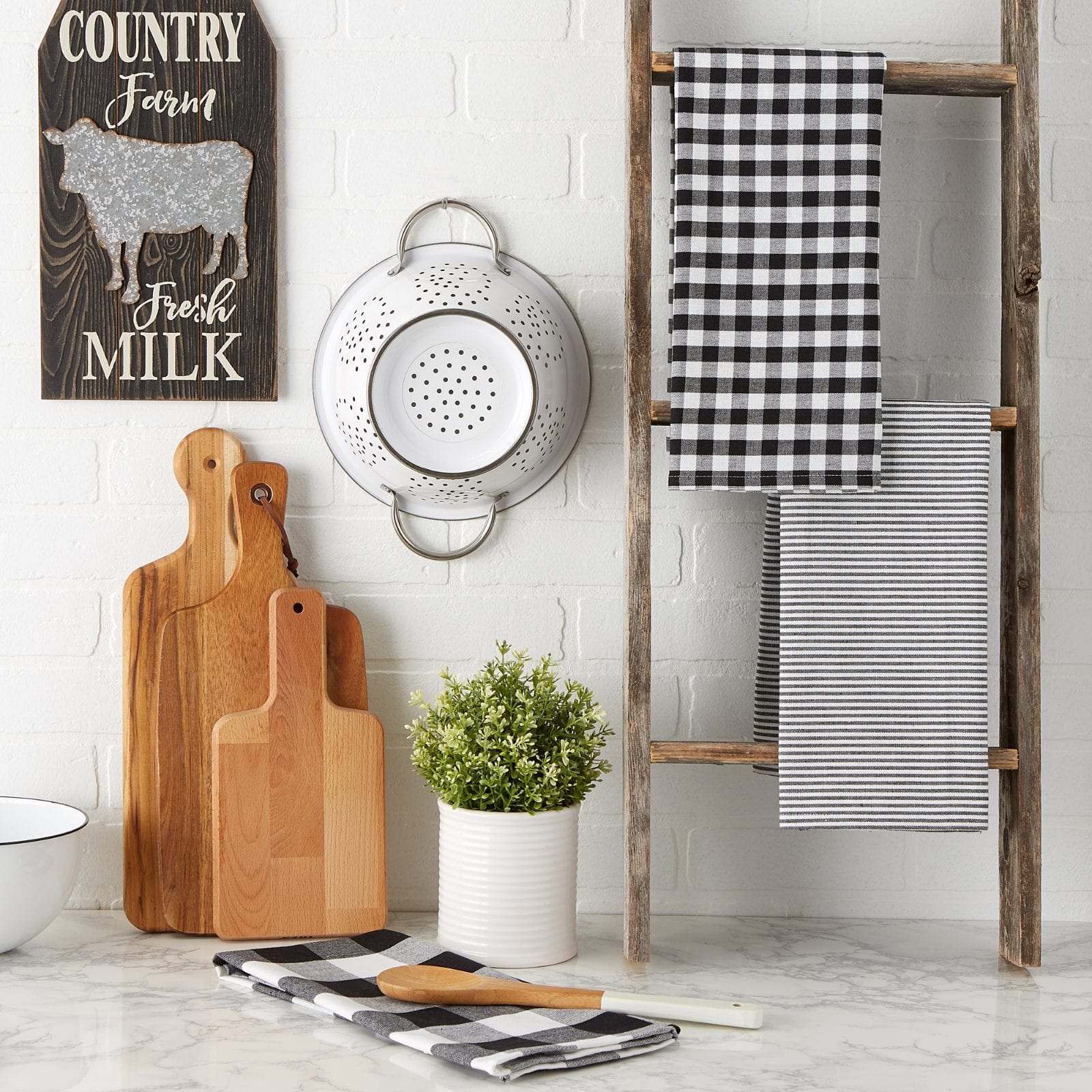 DII® Black & White Dishtowel Set