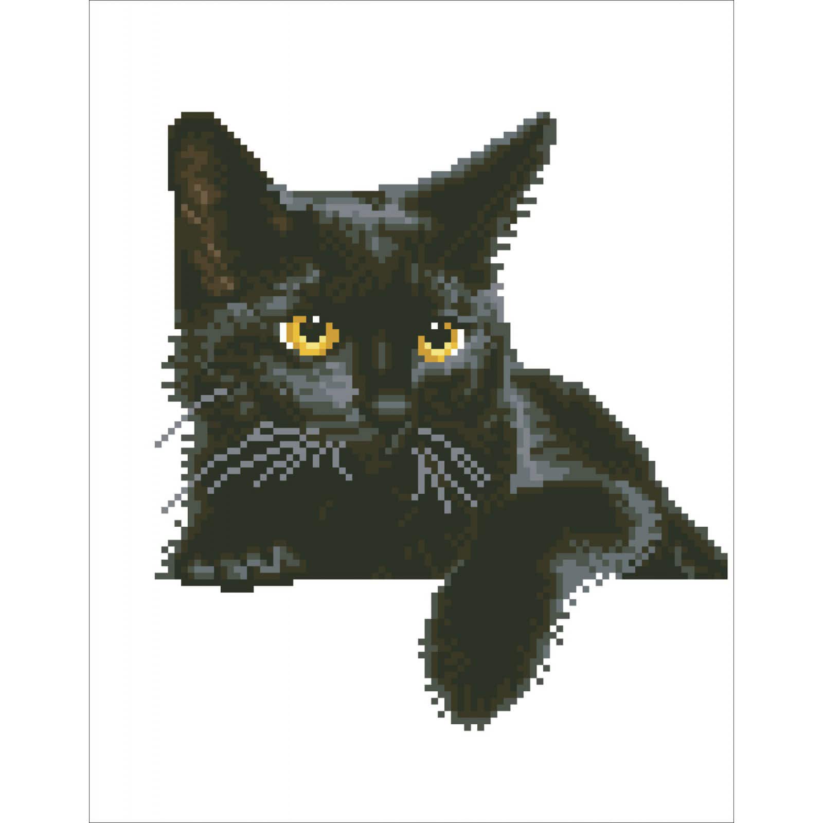 Diamond Dotz® Intermediate Midnight Cat Pre-Framed Diamond Painting Kit