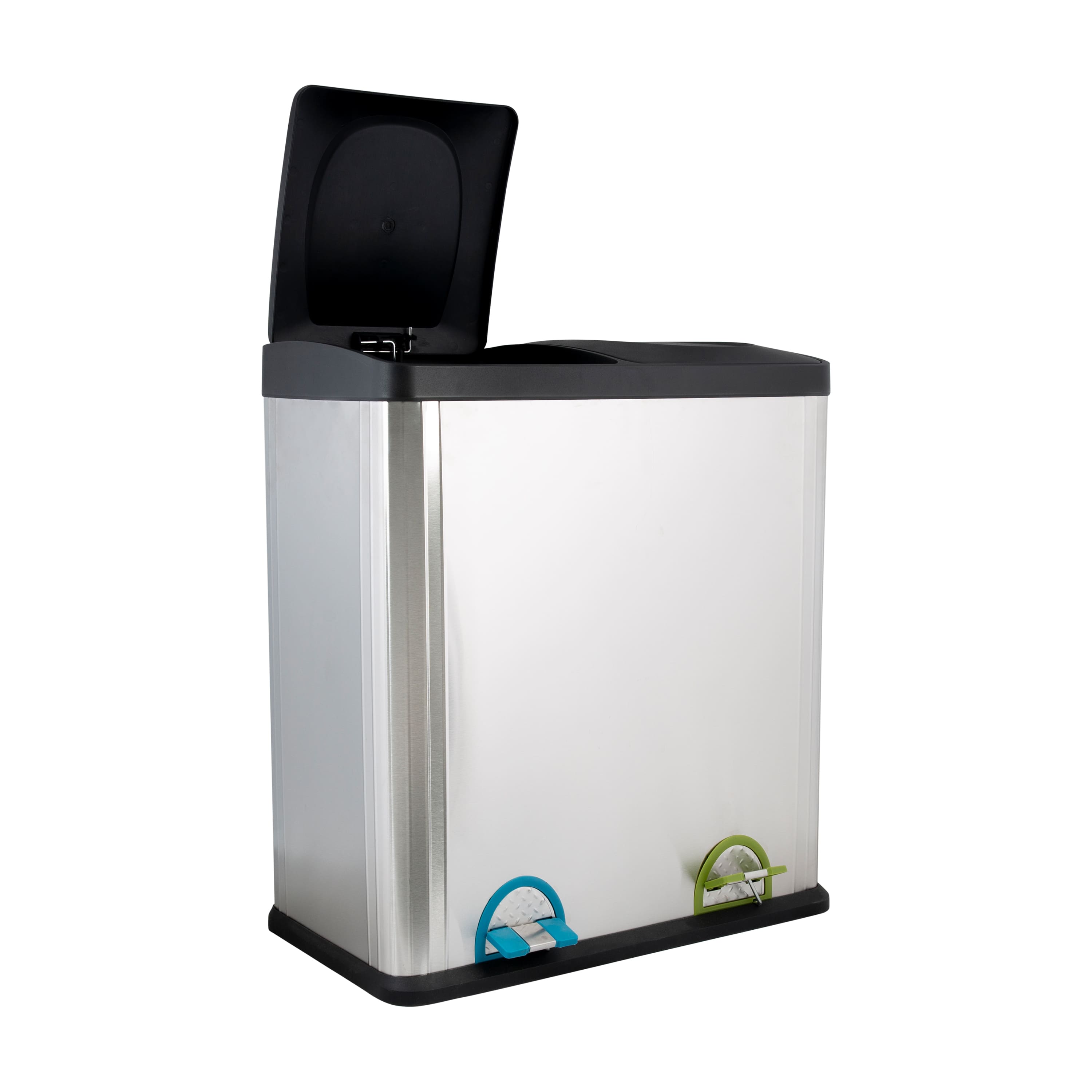 Organize It All Dual Compartment Stainless Recycle Bin