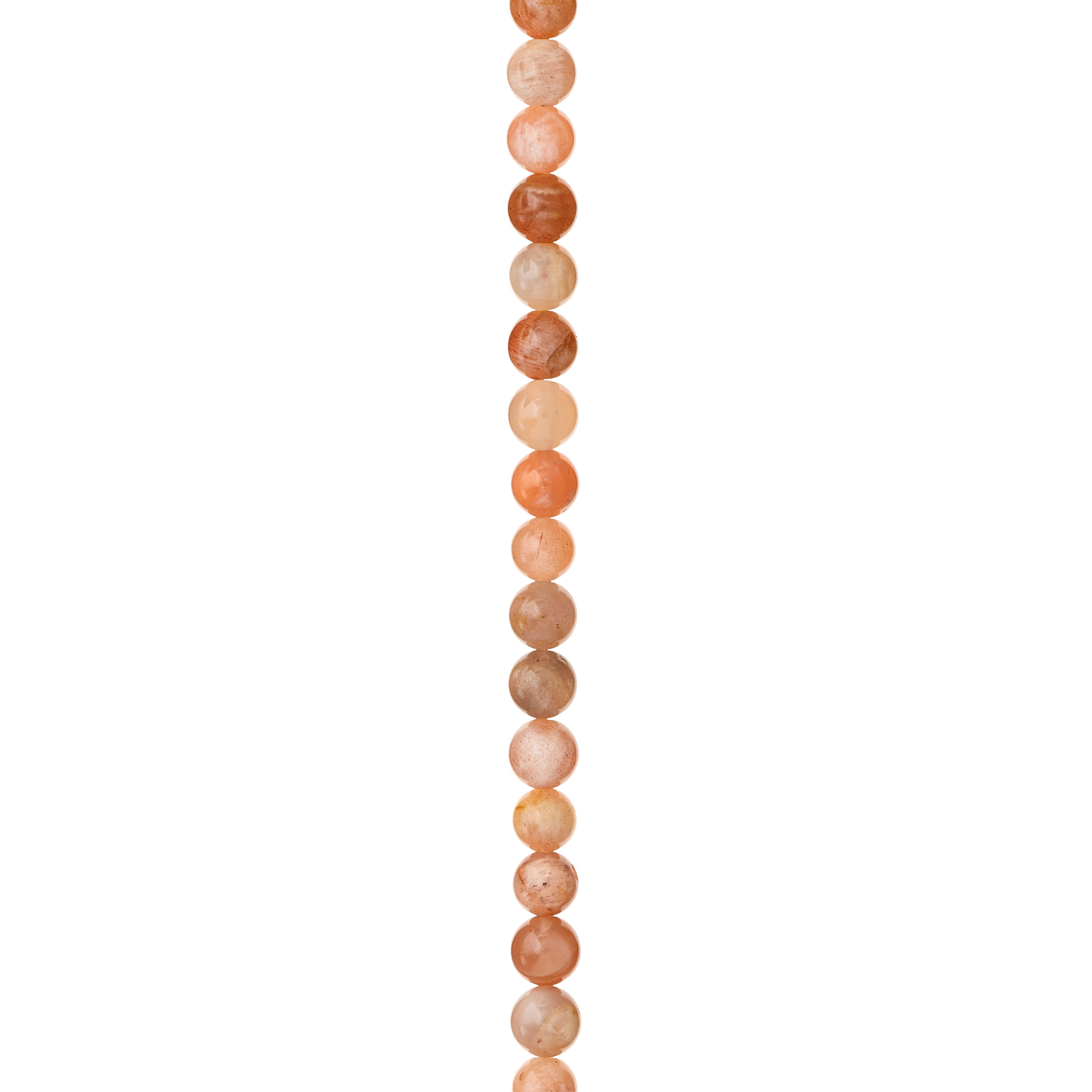 12 Pack: Light Pink & Orange Sunstone Round Beads, 6mm by Bead Landing™
