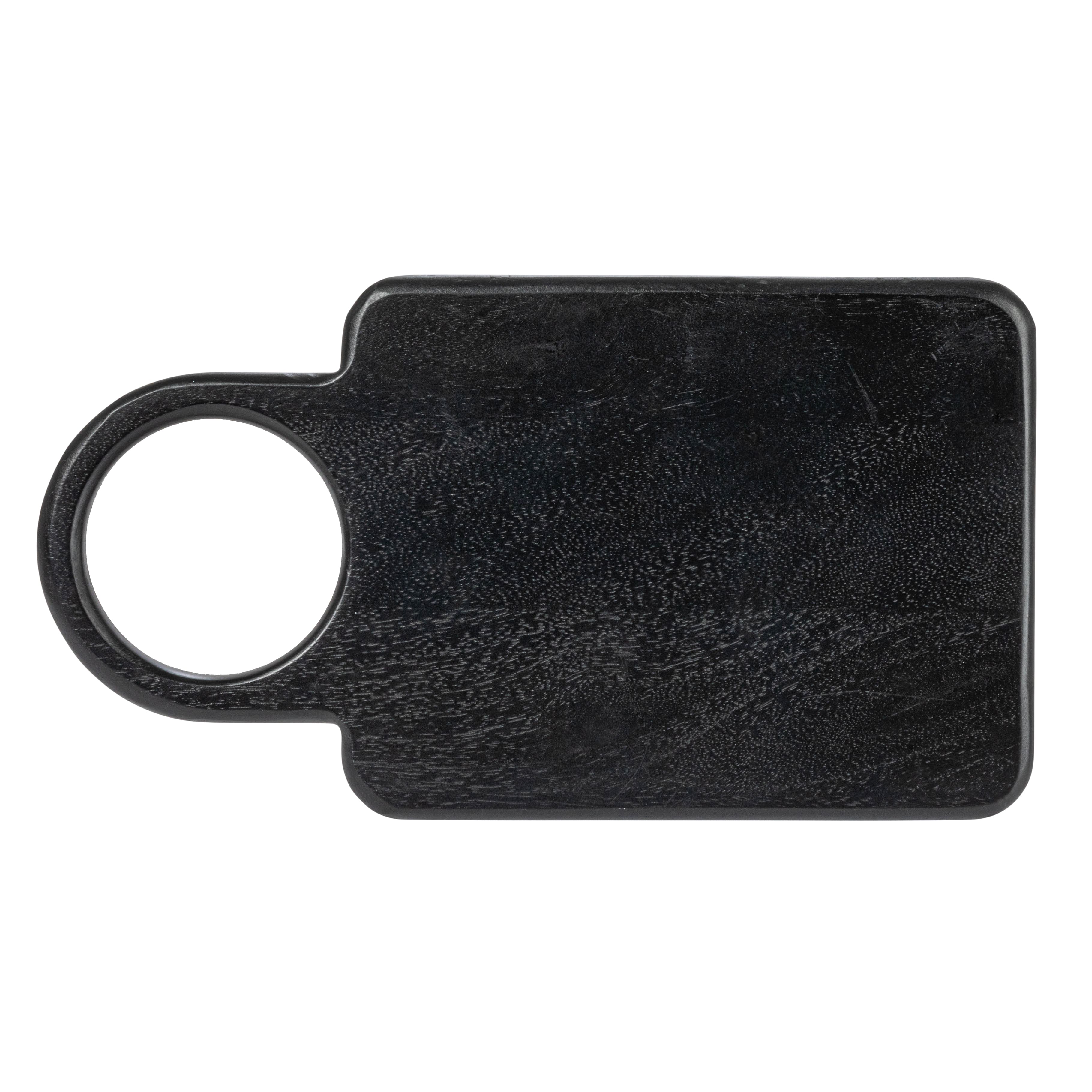 Hello Honey® 12" Black Modern Wood Cutting or Charcuterie Board with Handle