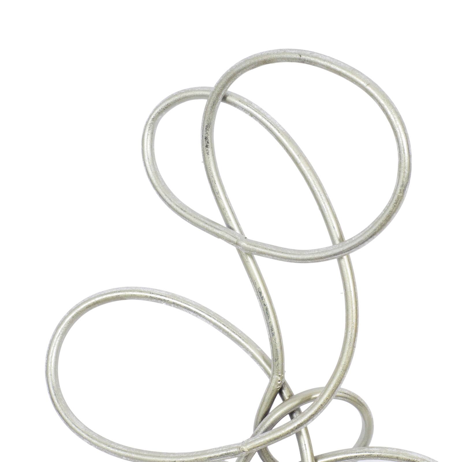 22" Silver Metal Contemporary Twist Sculpture