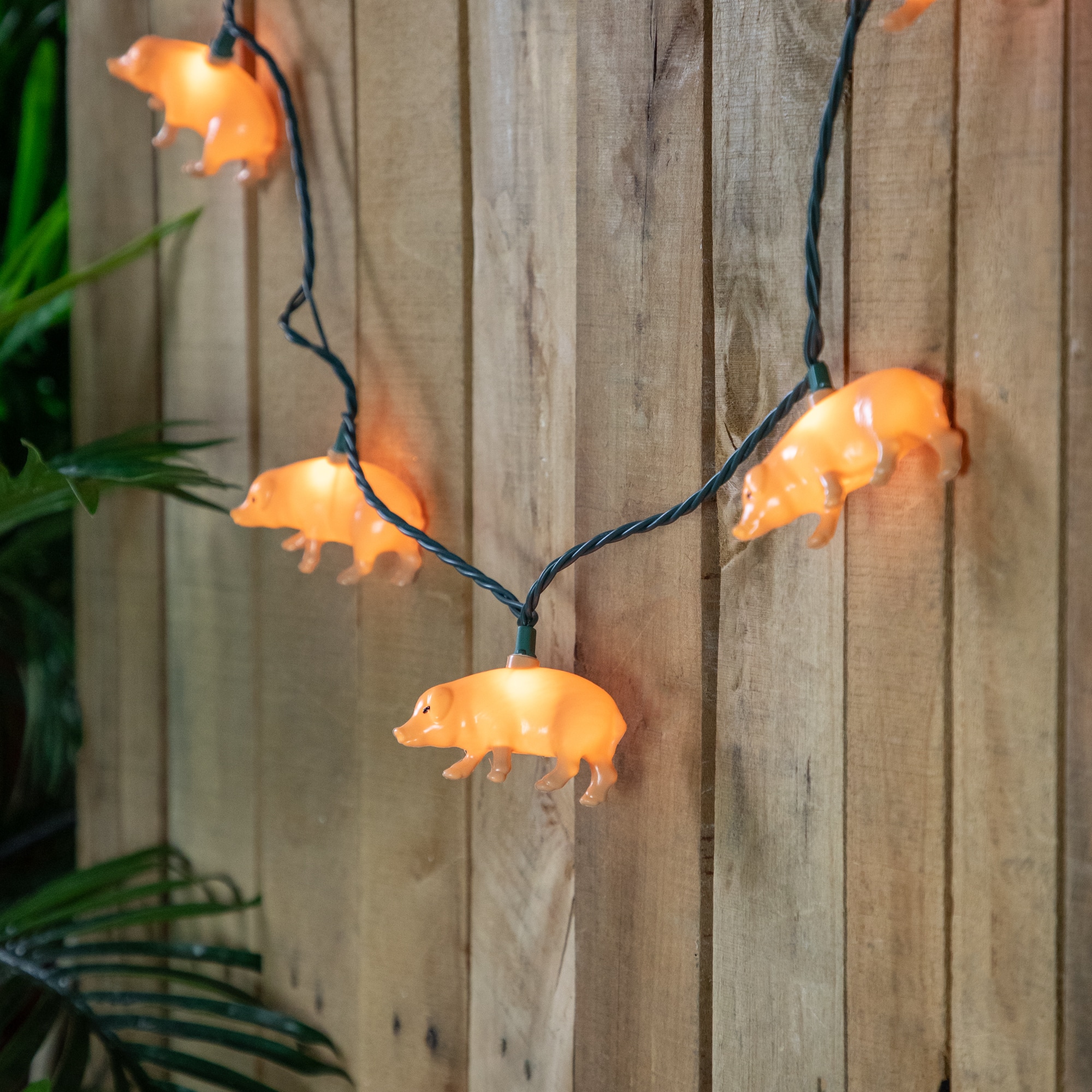 10ct. Pig Patio String Lights