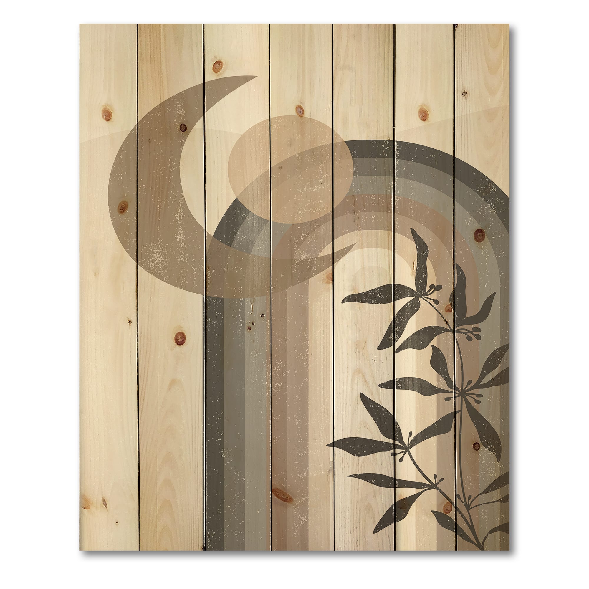 Designart - Abstract Sun and Moon In Gray and Blue
