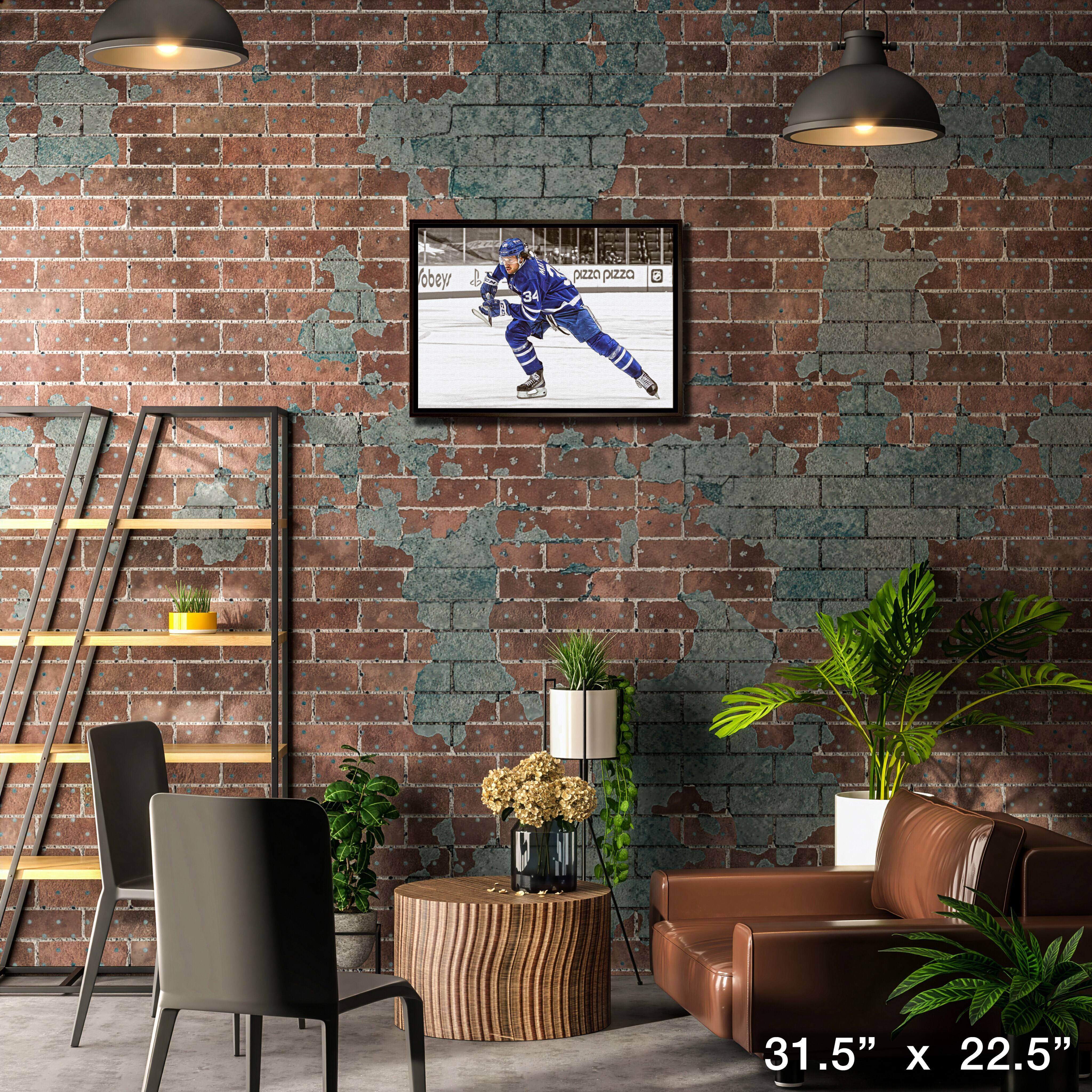 Auston Matthews Toronto Maple Leafs Framed 20" x 29" Hustling Spotlight Canvas 31.5" x 22.5"