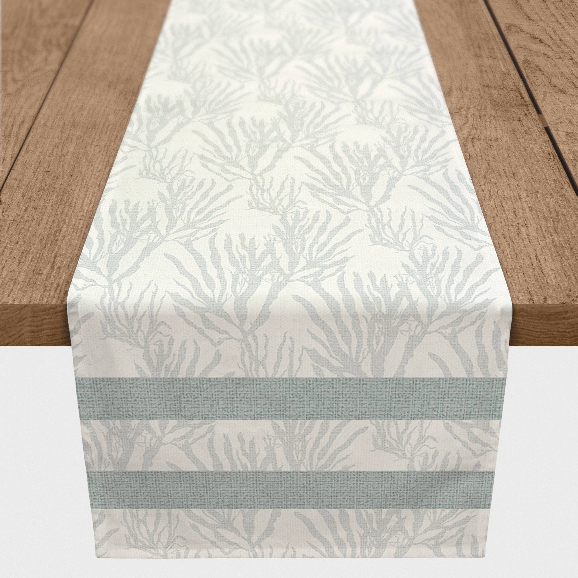 Coral & Stripe Cotton Twill Runner