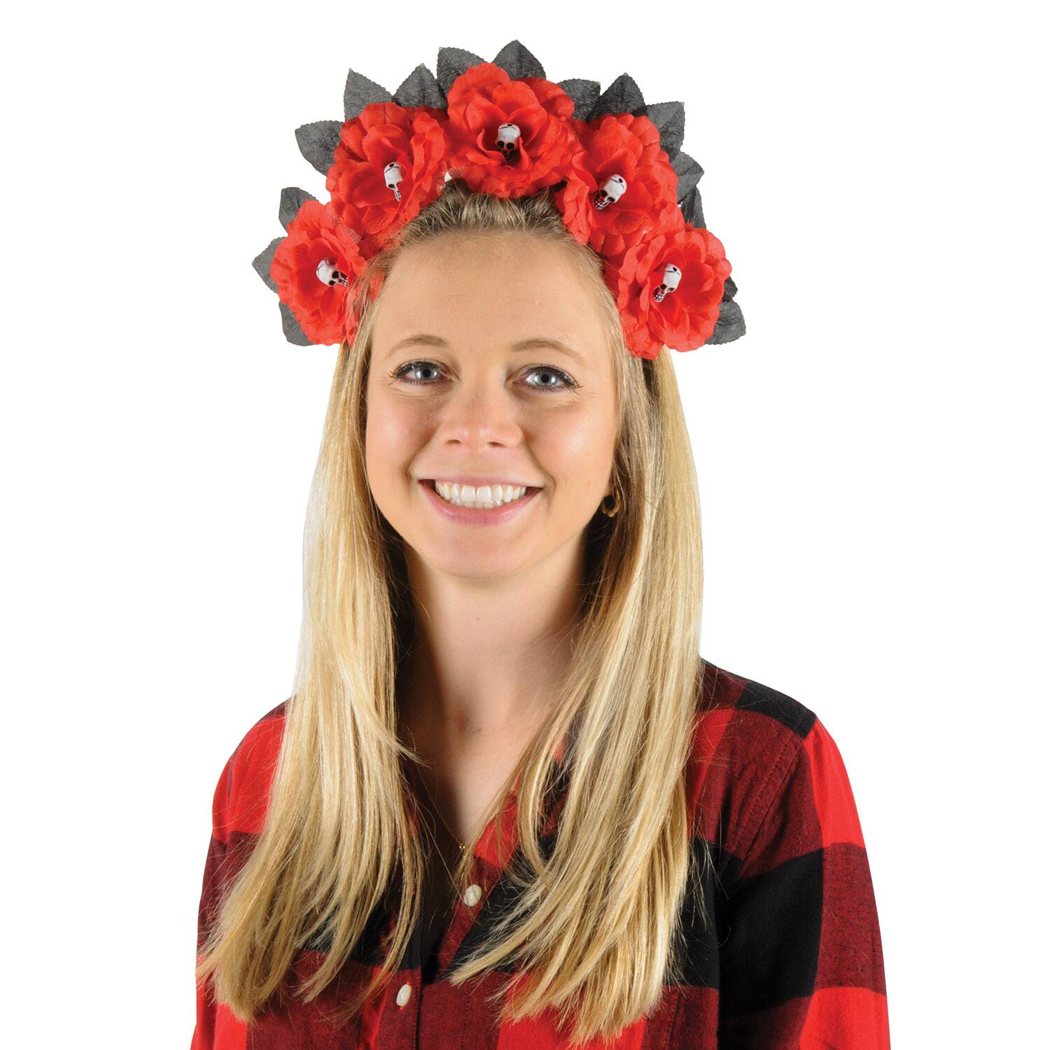 Beistle Adult Red Day of the Dead Floral Headband