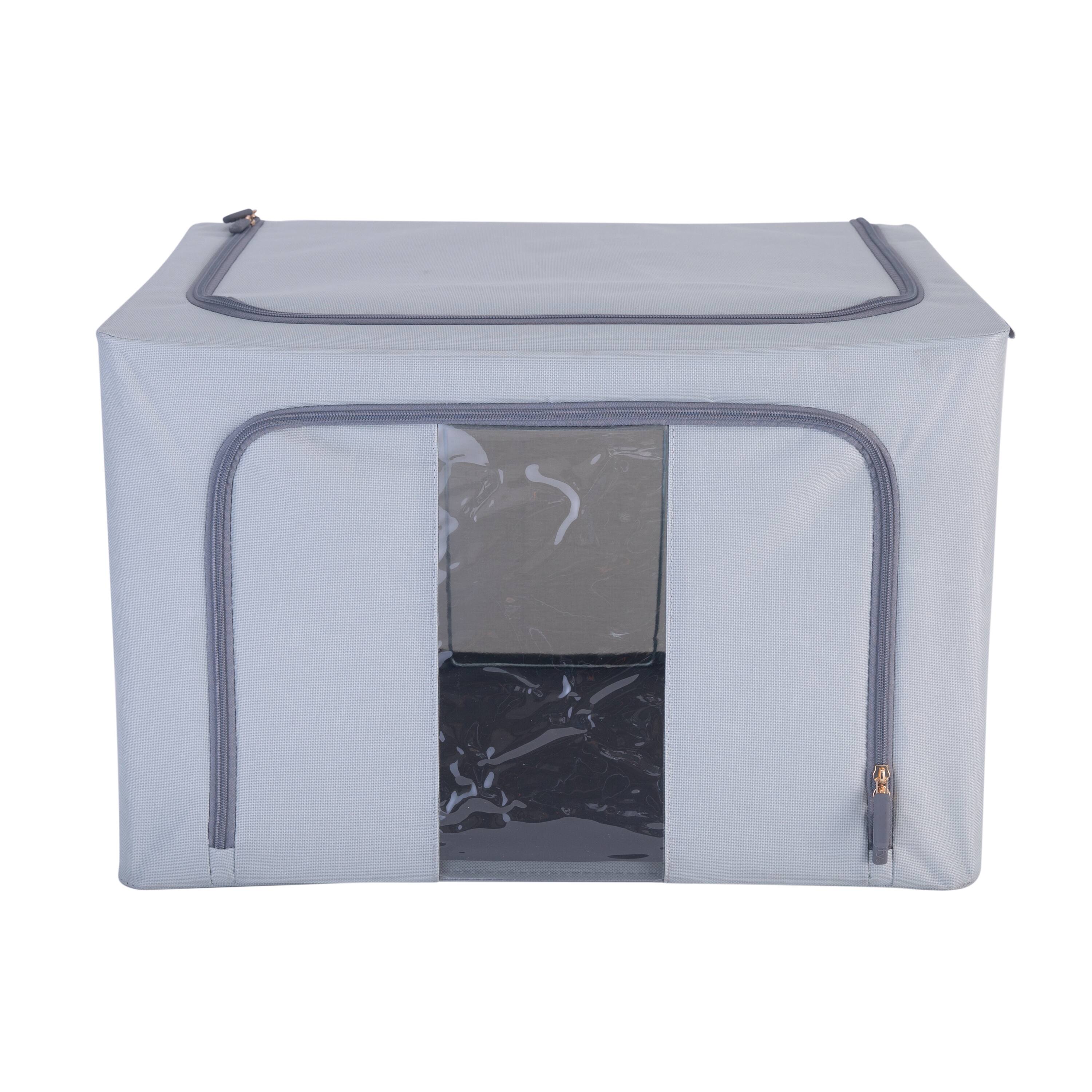 Simplify Gray Collapsible Storage Box with Handles
