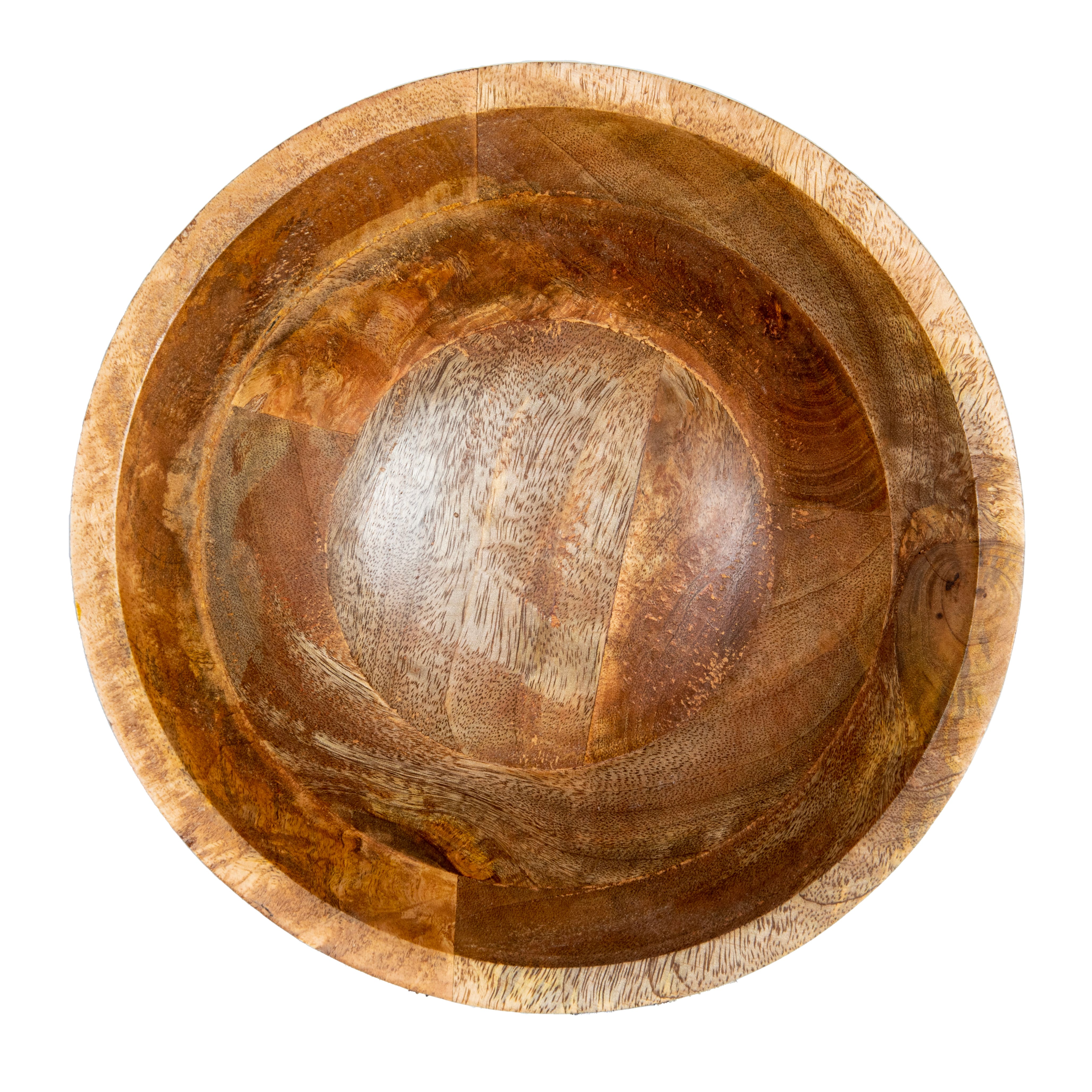 Hello Honey® 9.75" Ridged Mango Wood Footed Bowl