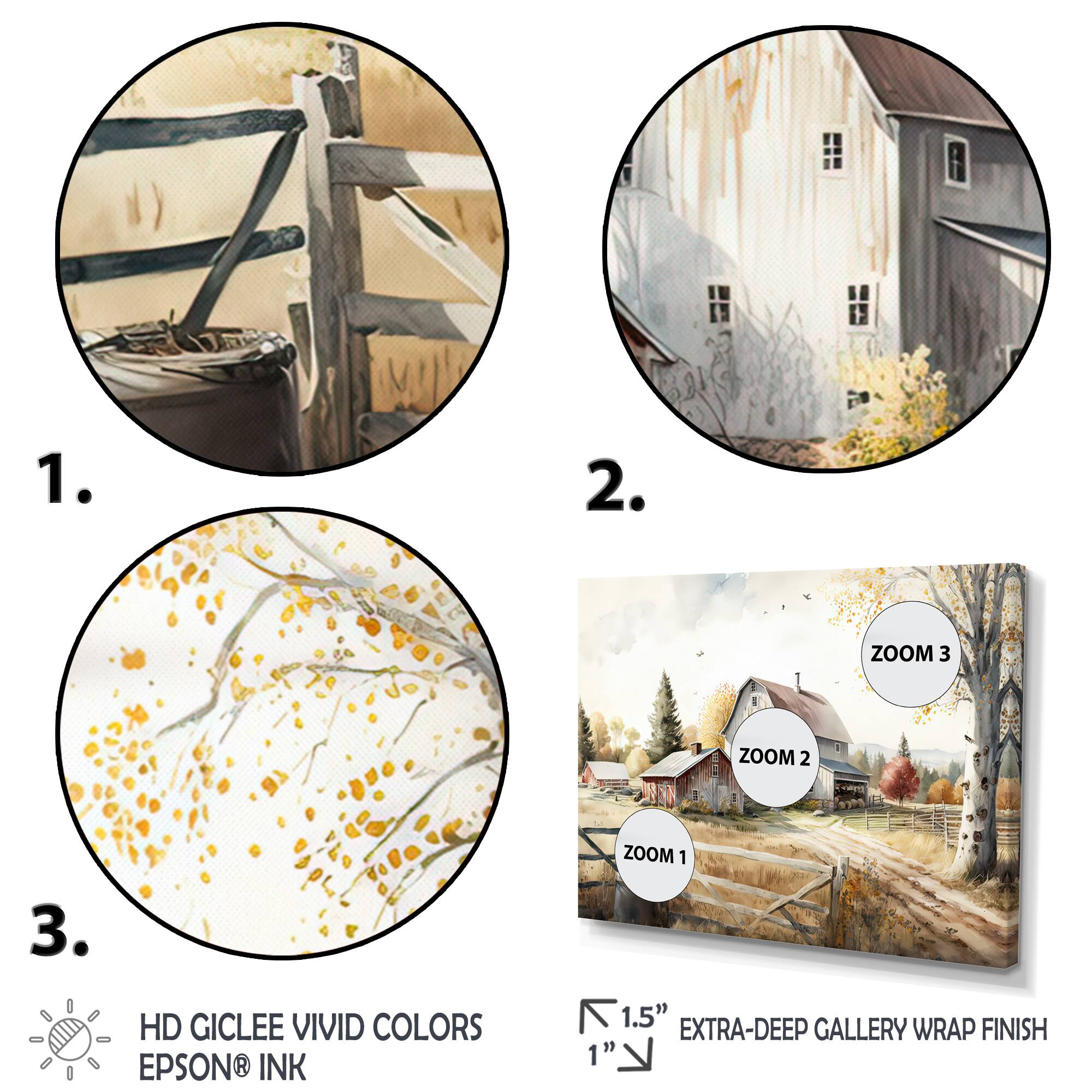 Designart 'Beautiful Barn In Spring II' Farmhouse / Country Framed Canvas Wall Art