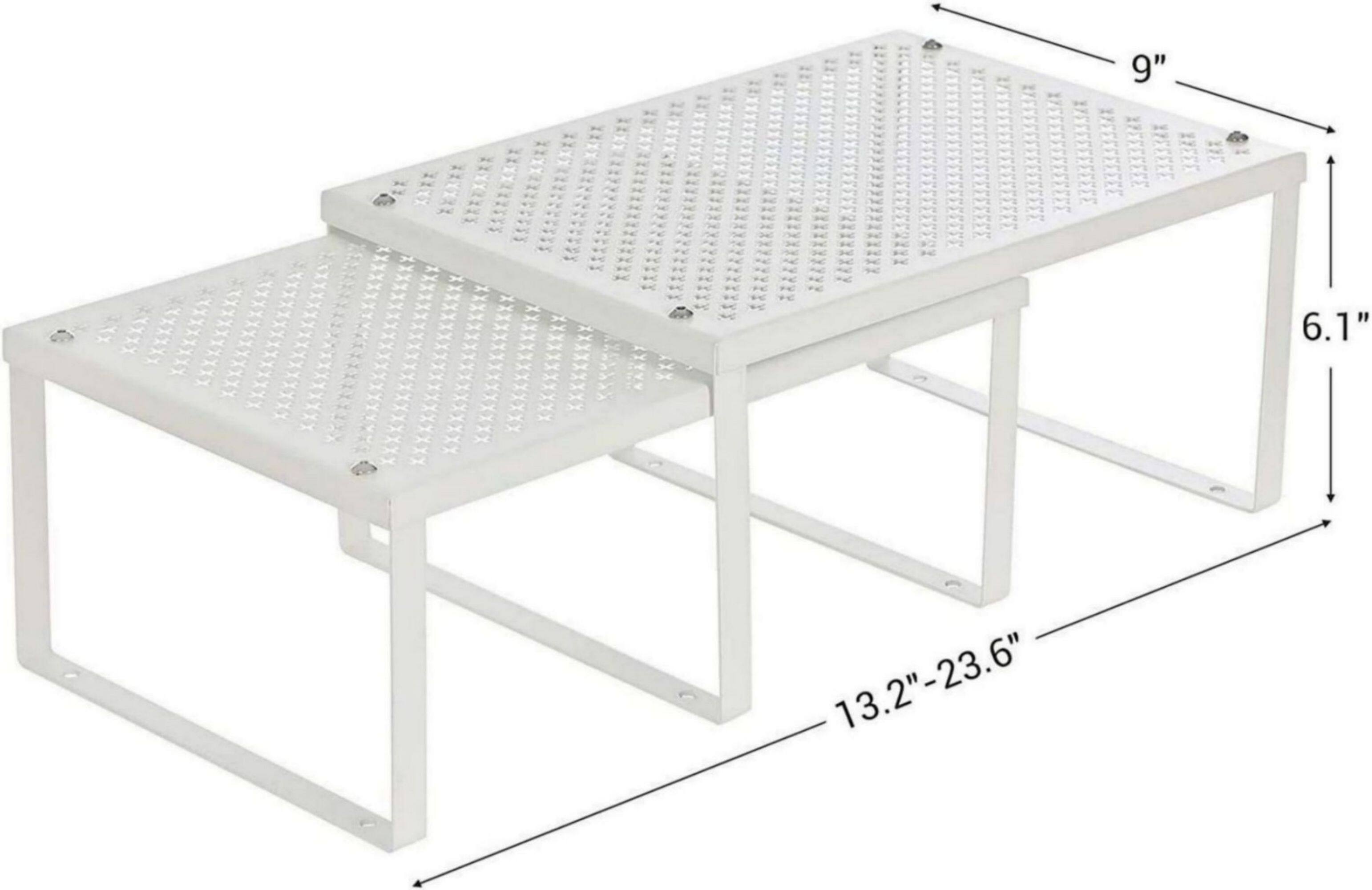NEX™ White Expandable Counter Cabinet Shelf Organizer Set