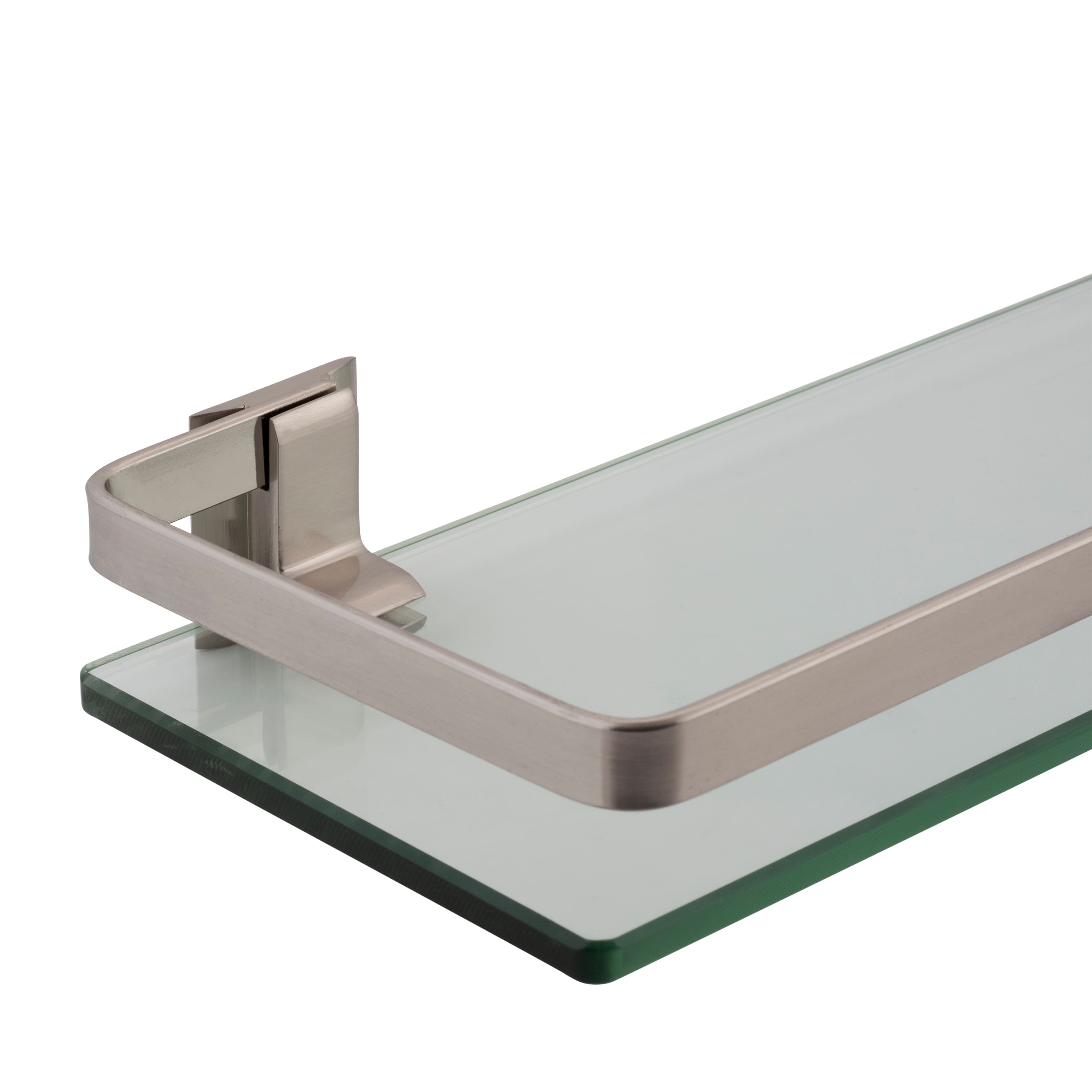 Organize It All Nickel Glass Shelf with Rail
