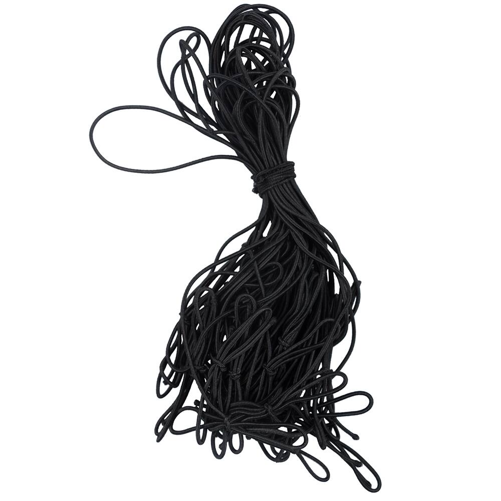 JAM Paper 10" Black Matte Elastic Loop, 50ct.