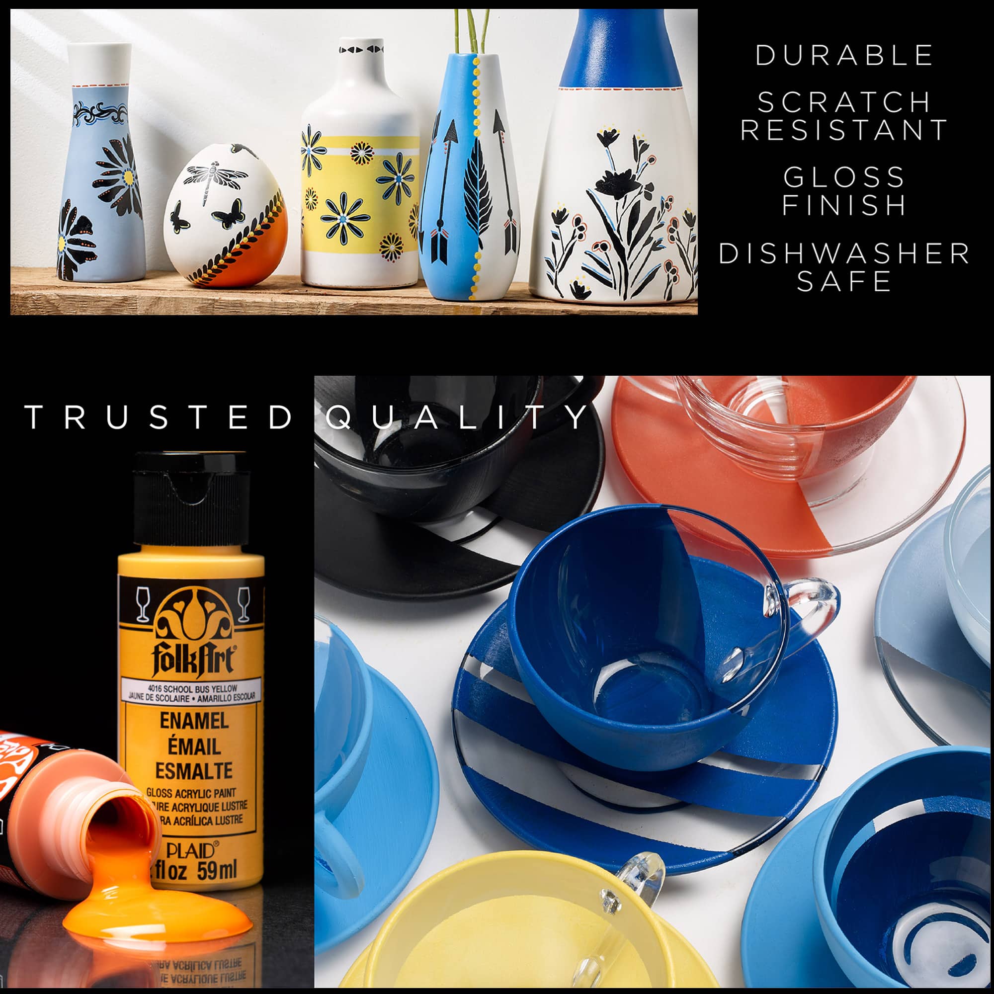 FolkArt® Enamel Gloss Acrylic Craft Paint 16 Color Set