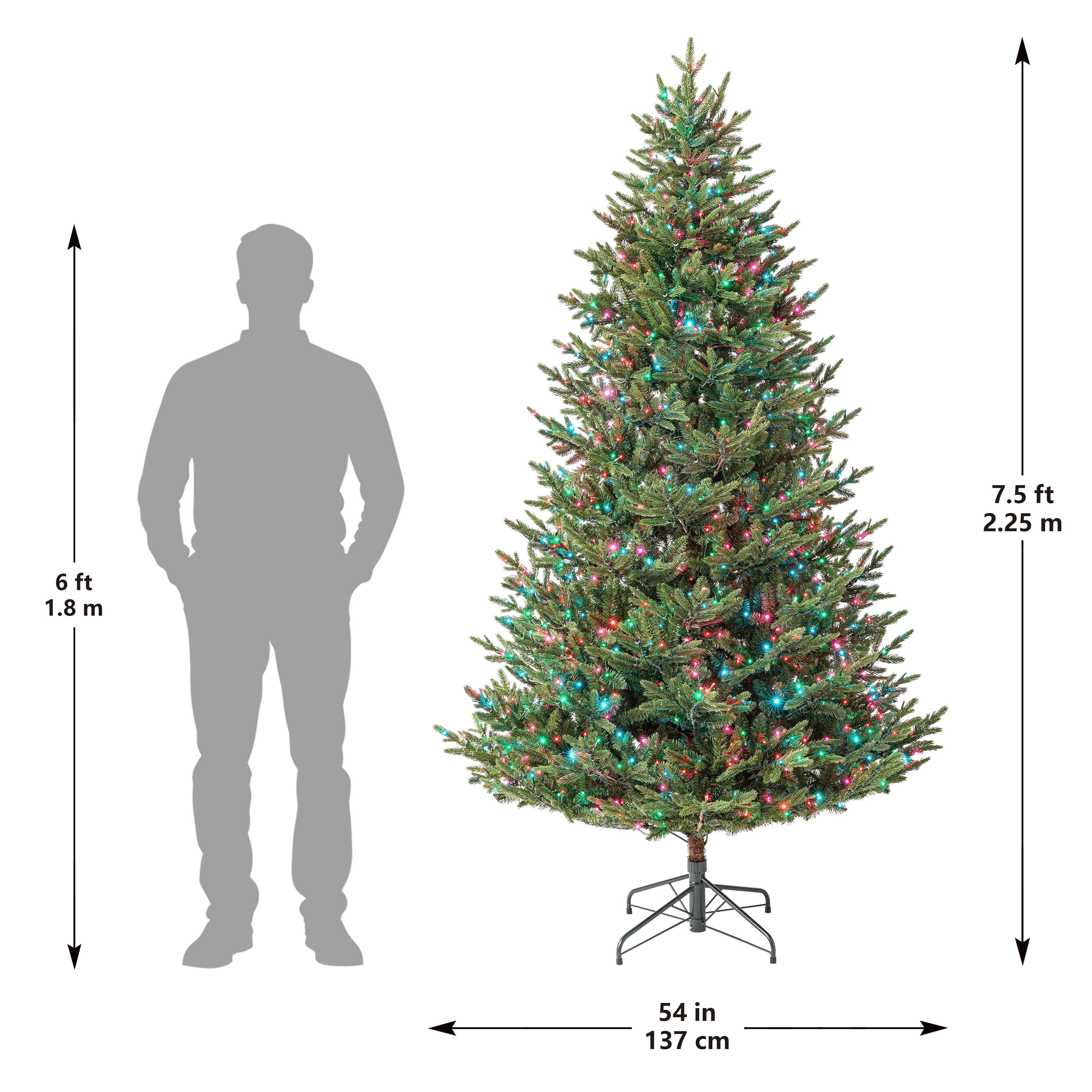 7.5ft. Pre-Lit Hartford Spruce Artificial Christmas Tree, Quick Set® LumaDazzle® Colour Changing Twinkle LED Lights by Ashland®