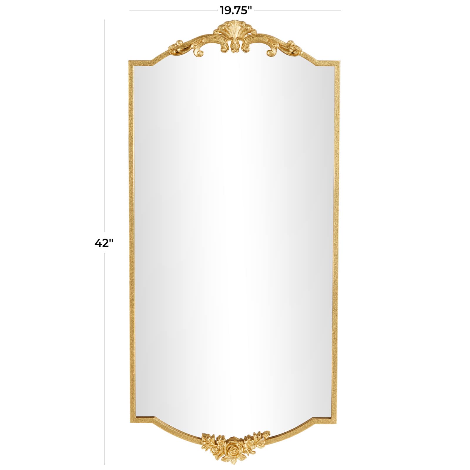 Gold Floral Embellished Metal Room Wall Mirror