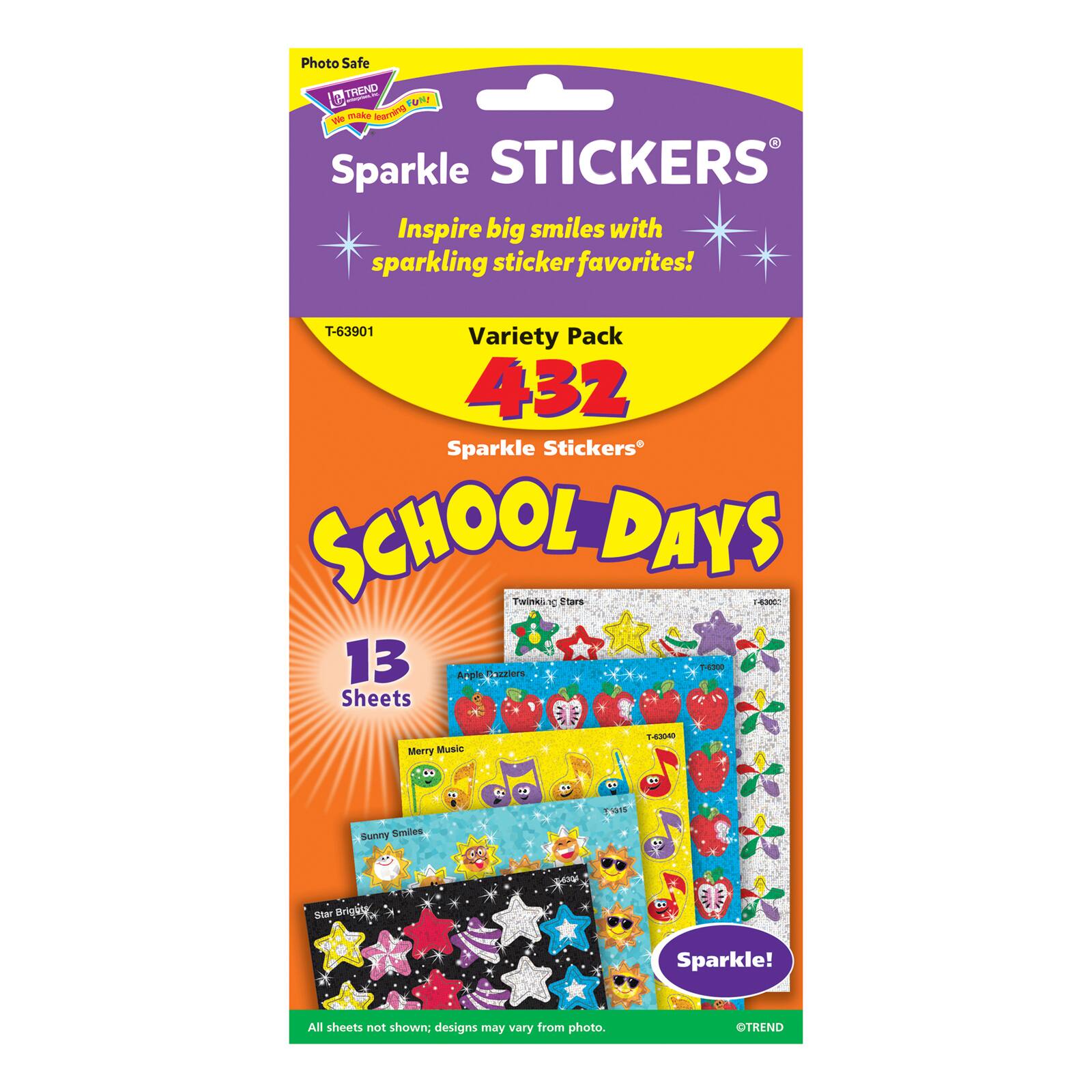 Trend Enterprises® School Days Sparkle Stickers® 3 Packs of 432