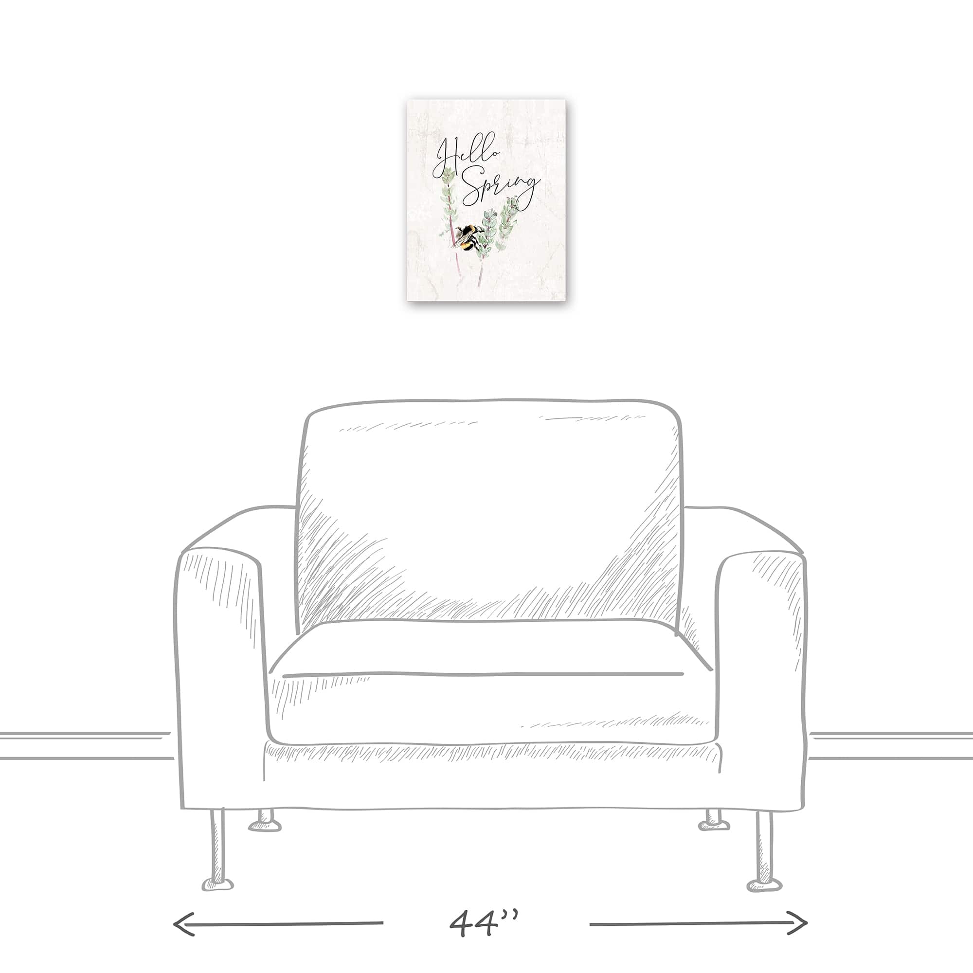 Hello Spring Bee 11" x 14" Canvas Wall Art