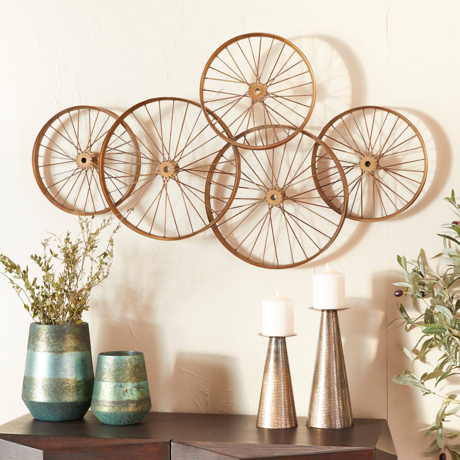 Copper Metal Eclectic Wall Decor, 40" x 40" x 5"