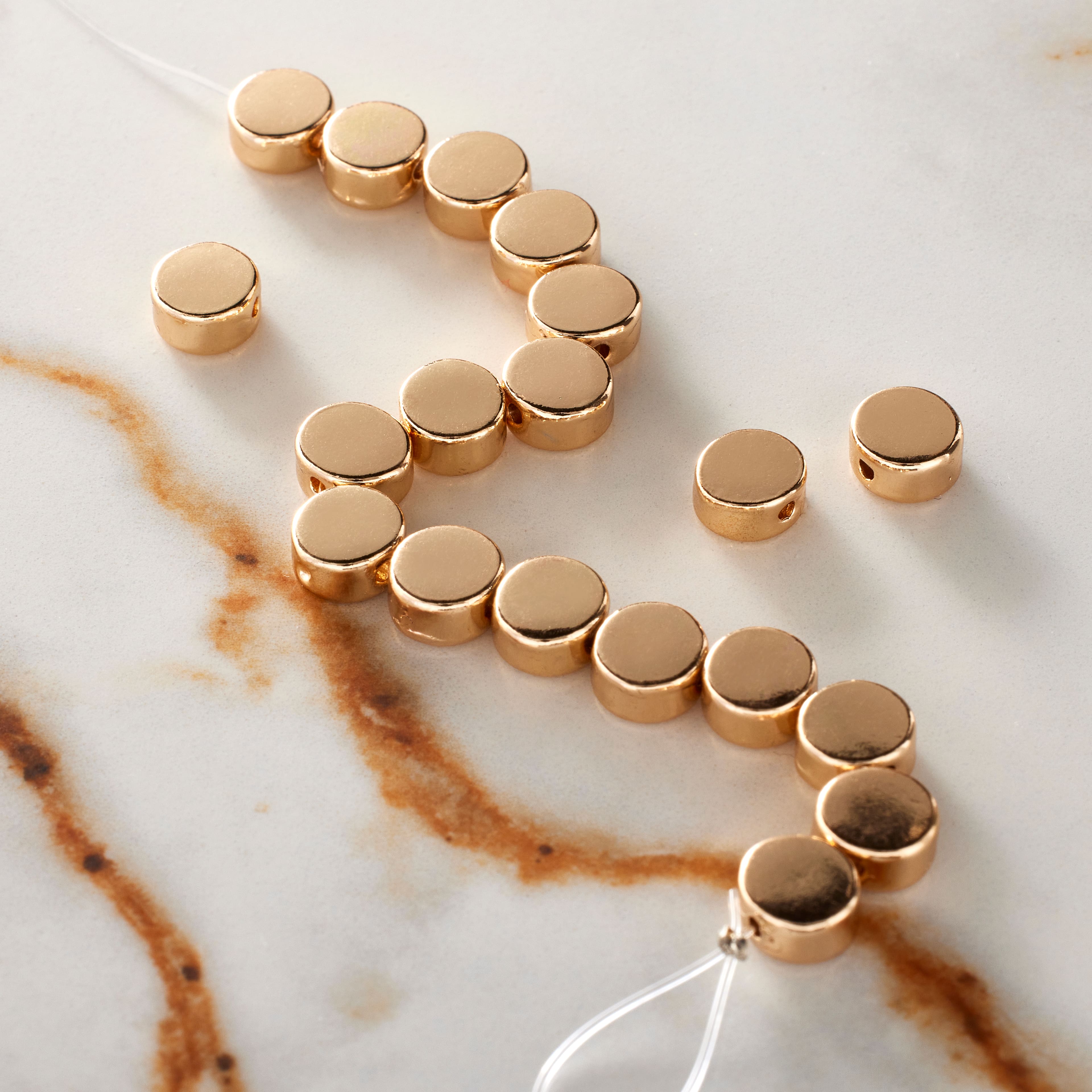 Gold Disc Beads, 6.5mm by Bead Landing™
