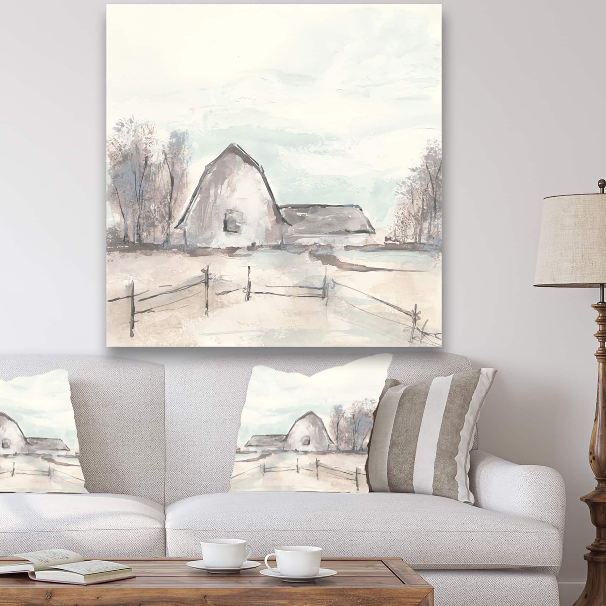 Designart - Farmhouse Barn Grey VIII - Modern Farmhouse Premium Canvas Wall Art