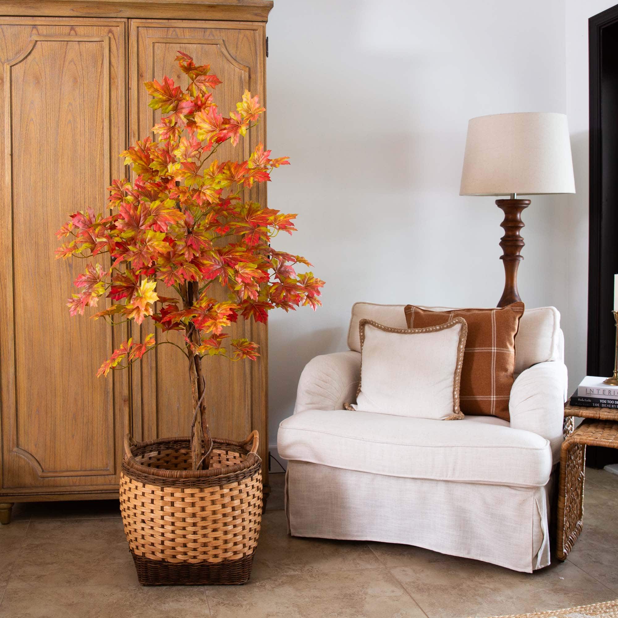 5ft. Deluxe Potted Artificial Autumn Maple Tree