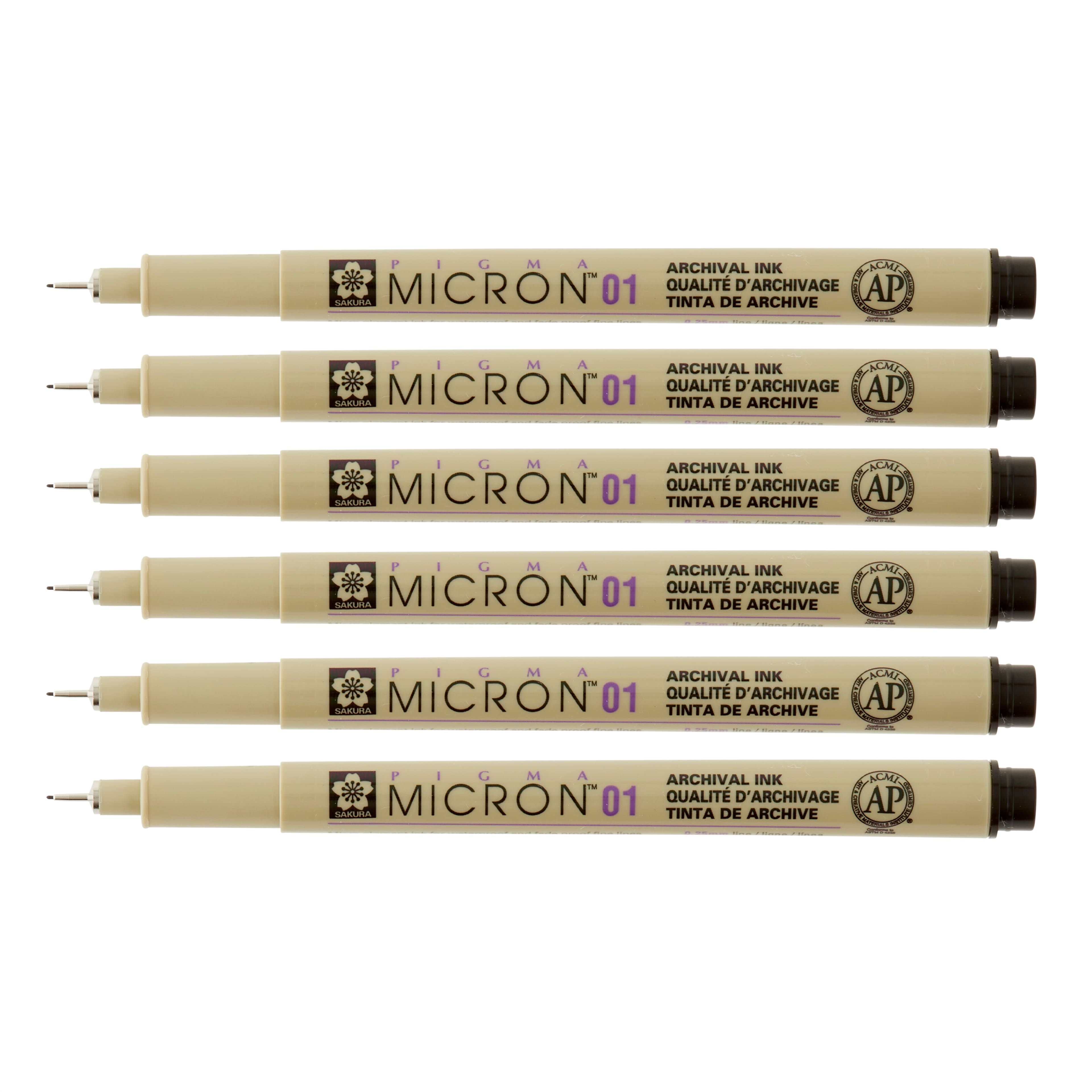 6 Packs: 6 ct. (36 total) Pigma® Micron™ 01 Fine Line Black Pens