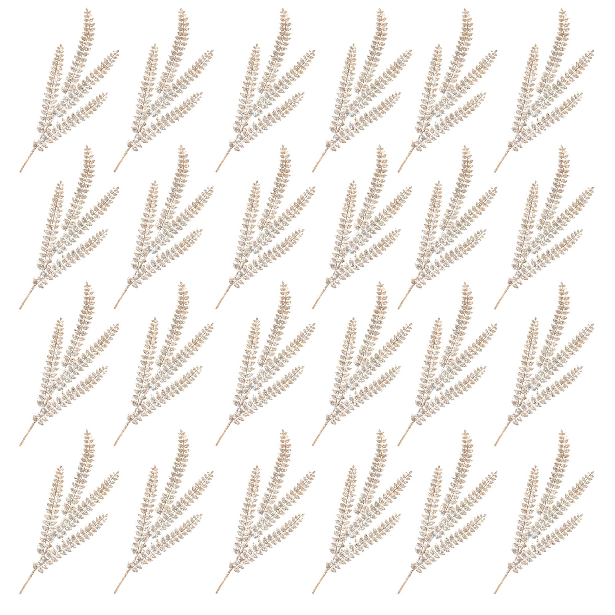 Champagne Gold Glittered Fern Spray, 24ct.