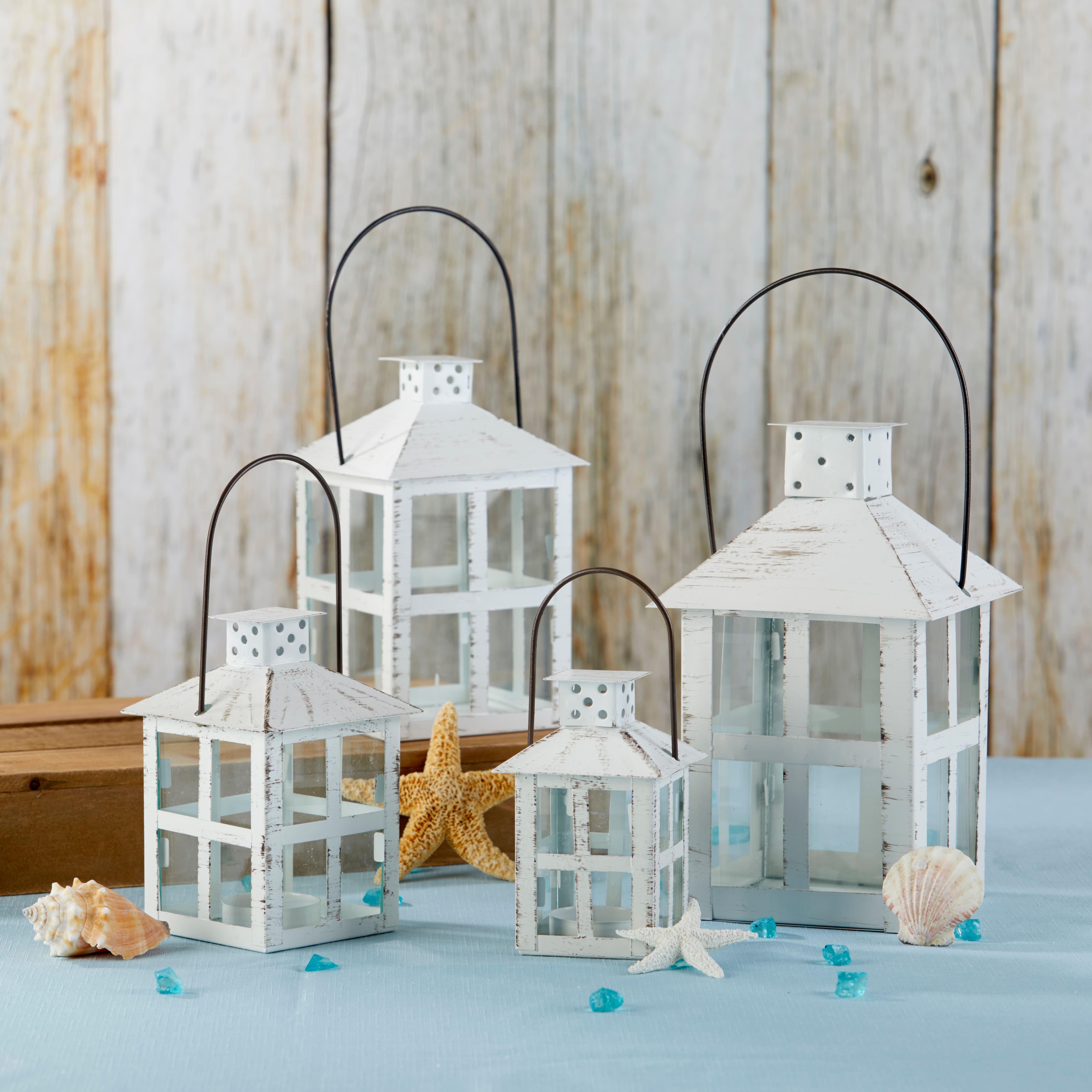 Kate Aspen® Large Vintage White Distressed Lantern